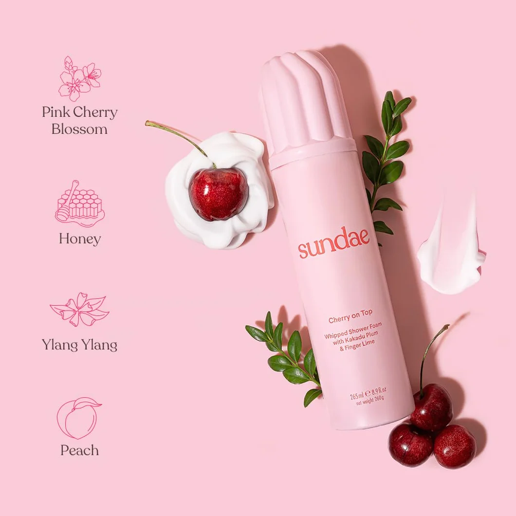 Sundae Cherry on Top Mousse de douche fouettée Prune Kakadu et citron vert 260 g