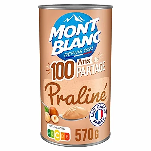 MONT BLANC - Crème Dessert Au Praliné 570G - Lot De 4