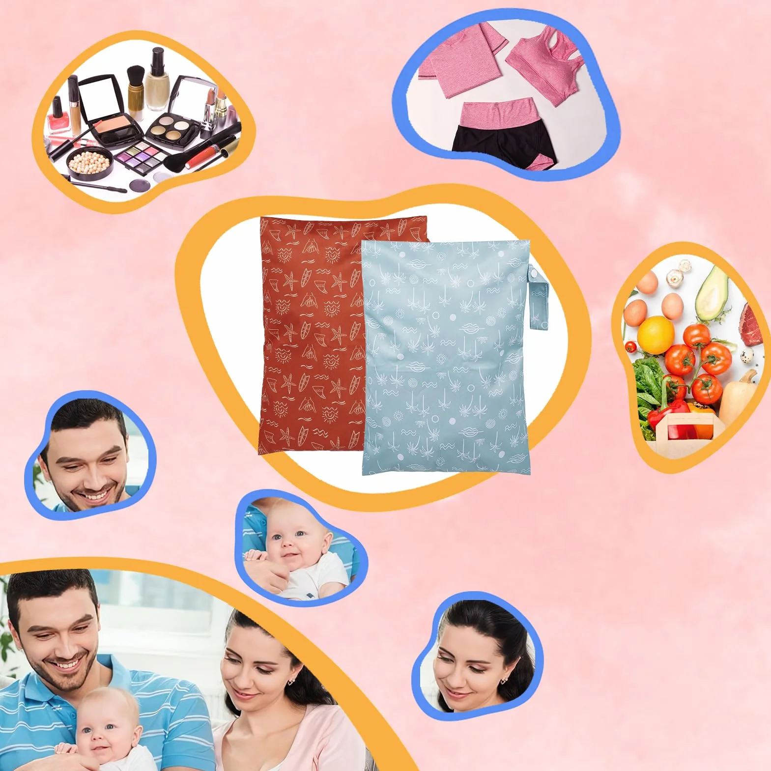 Sac Étanche pour Maillot de Bain Sac Sec et Humide Lavable Voyage Vêtements Sales Pochette Rangement Plage Wetdry