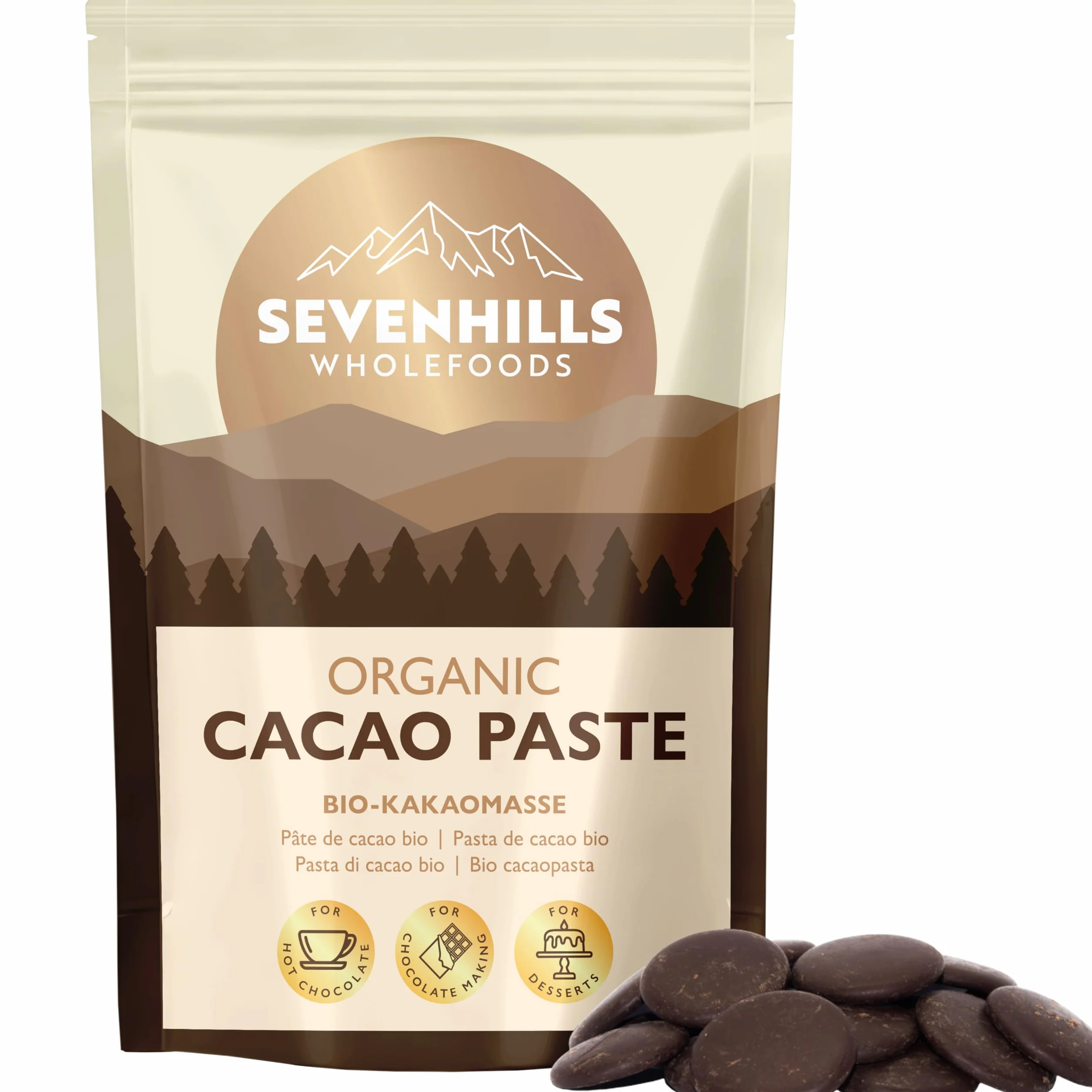 Sevenhills Wholefoods Pâte De Cacao Bio 500g