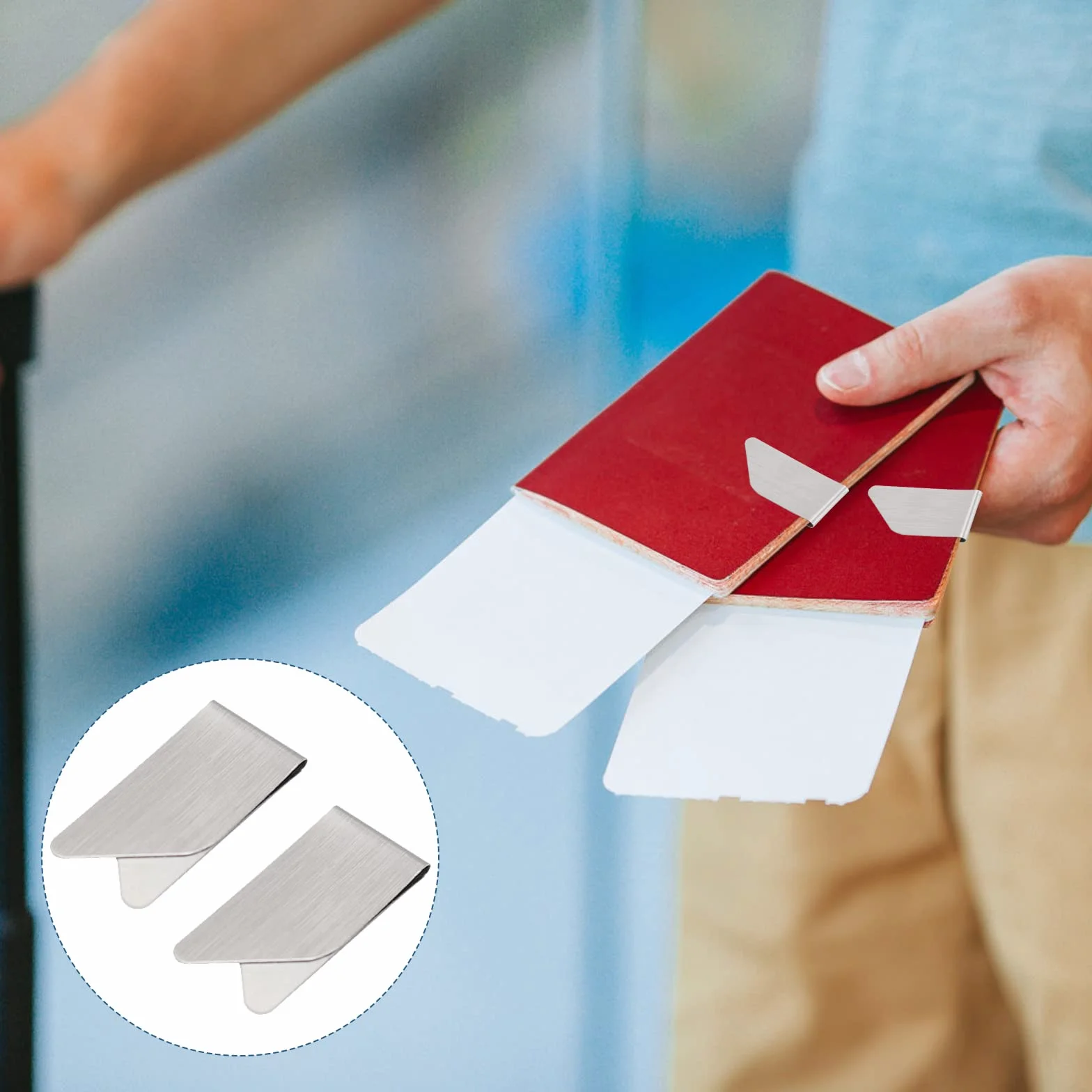 Pince à Billets Métal 10 Pièces pour Hommes Portefeuille avec Porte-cartes Argent