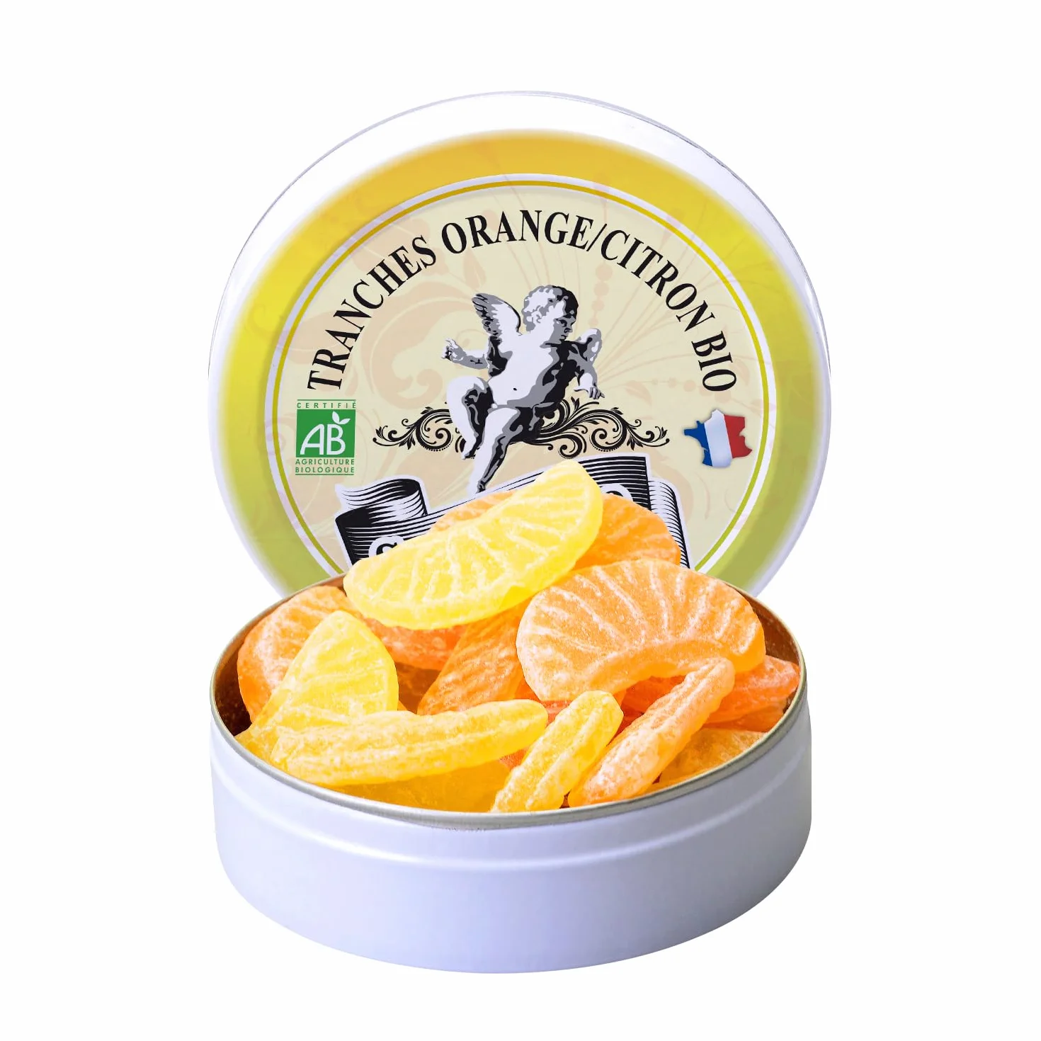 Pastilles Saint-Ange | Bonbons Traditionnels 100% Français (Bio Orange Citron)