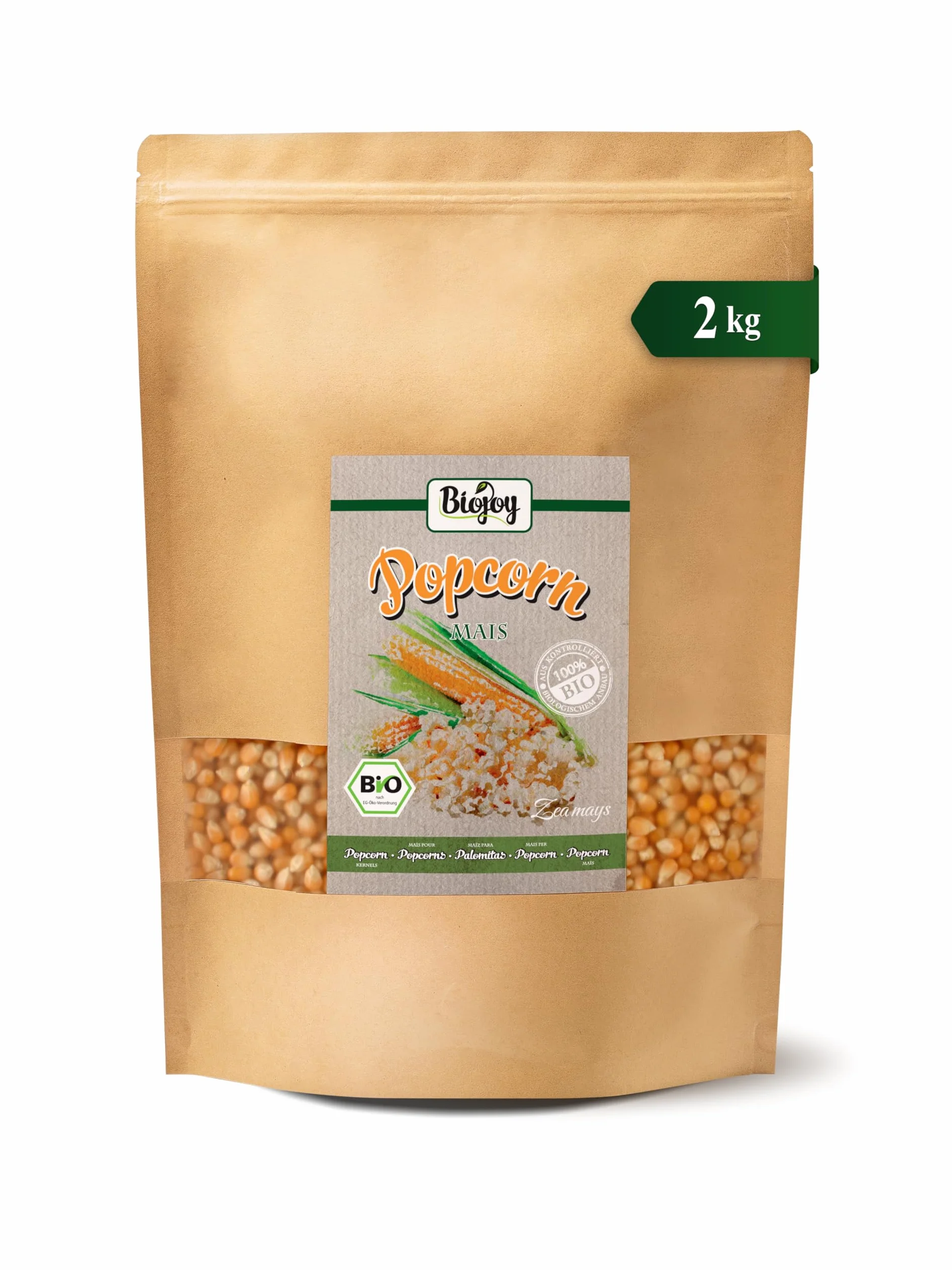 Biojoy Maïs pour Pop-corn BIO (2 kg), sans additifs