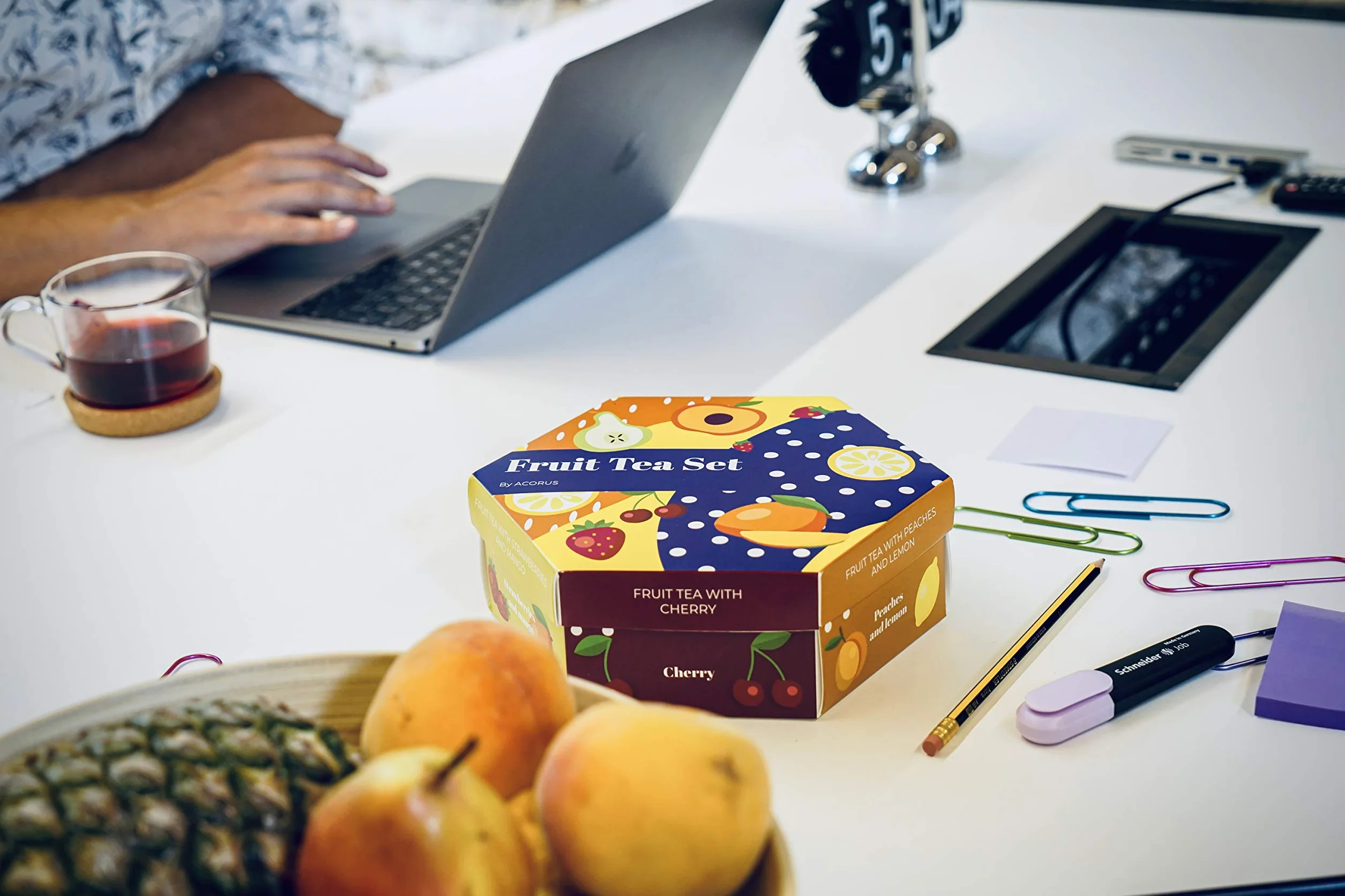 ACORUS - Luxury Assortiment Thé, Coffret Cadeau Boite a The aux Fruits, Coffret Cadeau Femme et Homme, 6 Thés fonctionnels, 60 Sachet de Thé