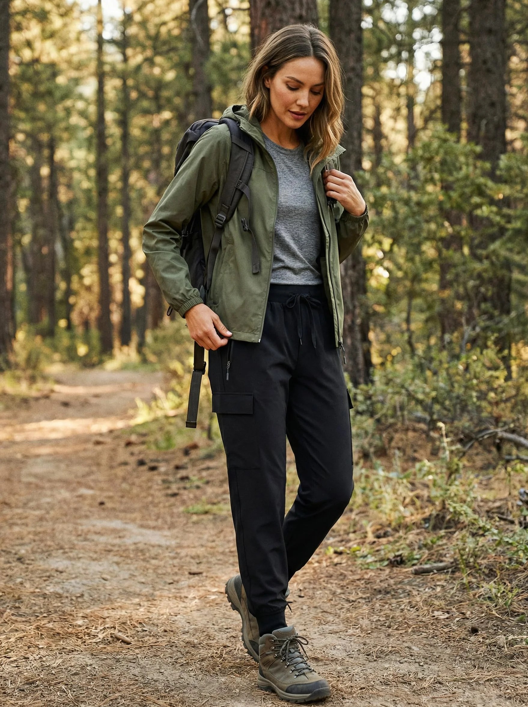 Pantalon de Randonnée Femme Été Jogging Cargo Léger Séchage Rapide Imperméable Montagne