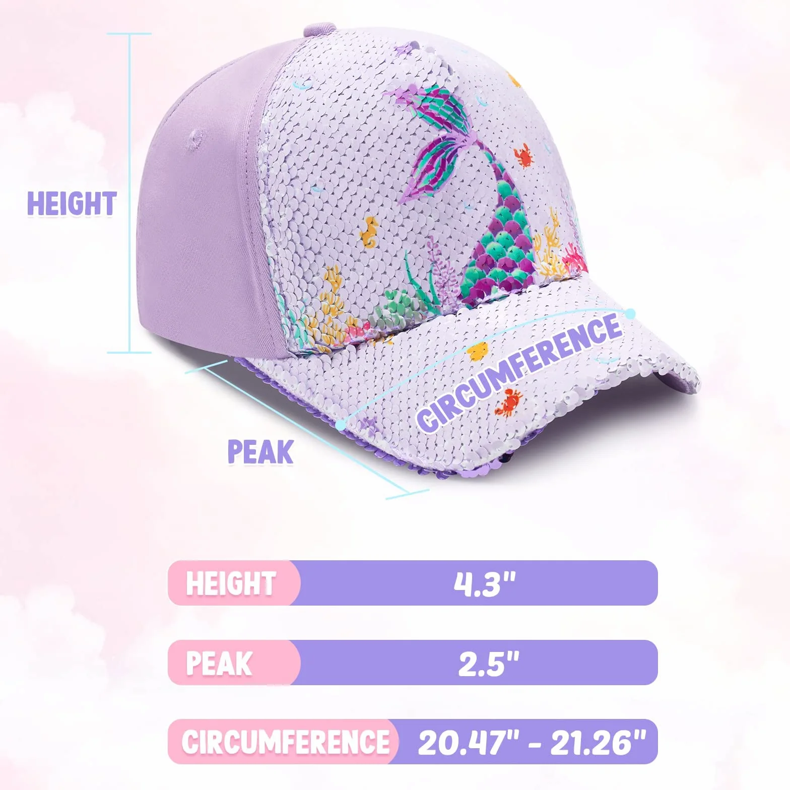 WAWSAM Casquette de Baseball Filles Ajustable Chapeau de Soleil pour Enfants