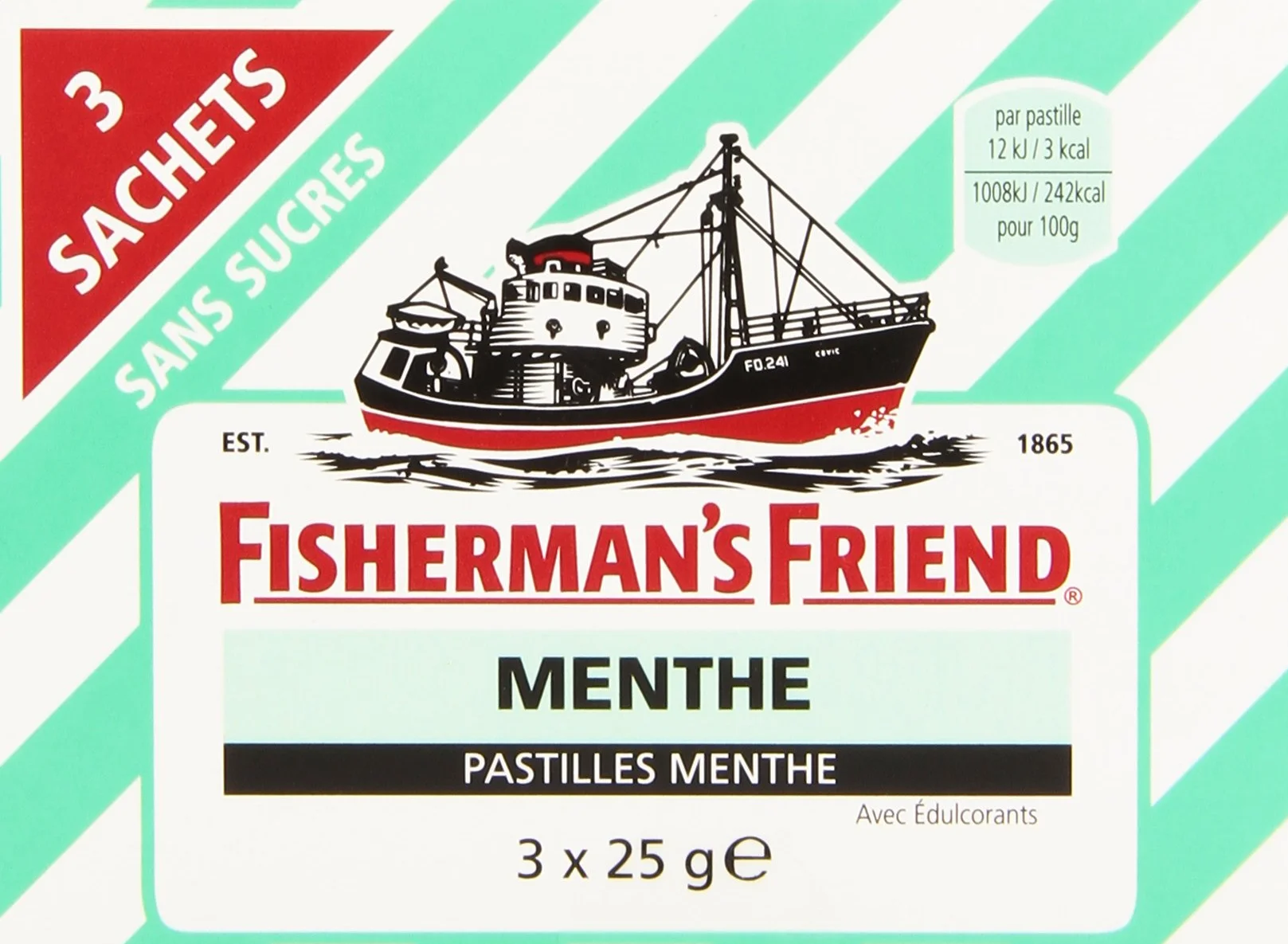 Fishermans Friend Menthe 3 sachets 25g