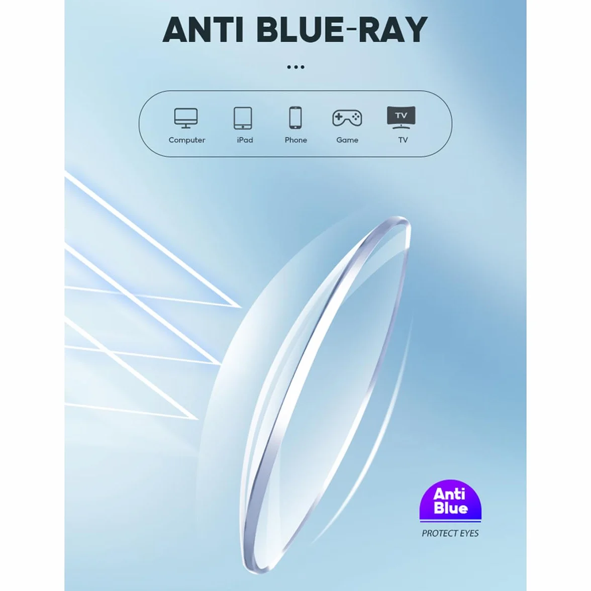 Lunettes de lumière bleue monture TR90 carrées