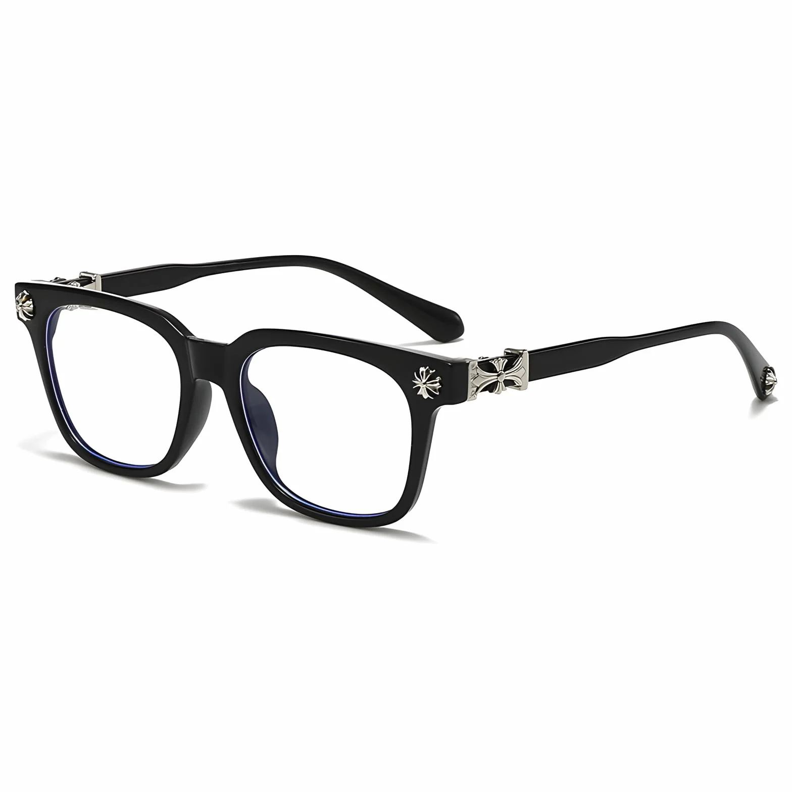Lunettes classiques noires monture carrée épaisses pour hommes et femmes