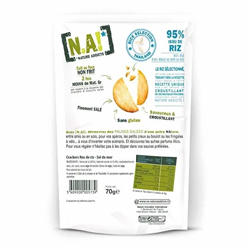 N.A! - Rice Crackers Sel De Mer Sachet De 70G - ( Lot De 4 )
