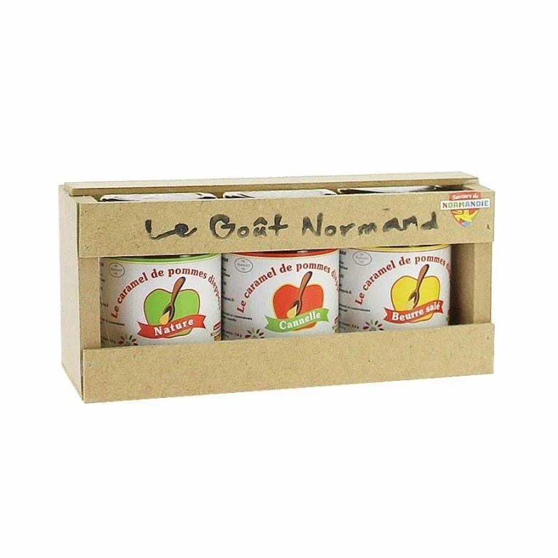 Lot découverte de 3x110g de caramel de pommes dieppois Les Ateliers d'Etran