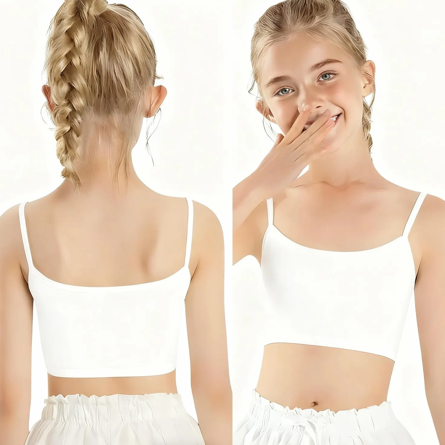 Soutien-Gorge Sportif & Crop Tops en Coton pour Filles 7-16 Ans - Brassière d'Entraînement Confort Respirant