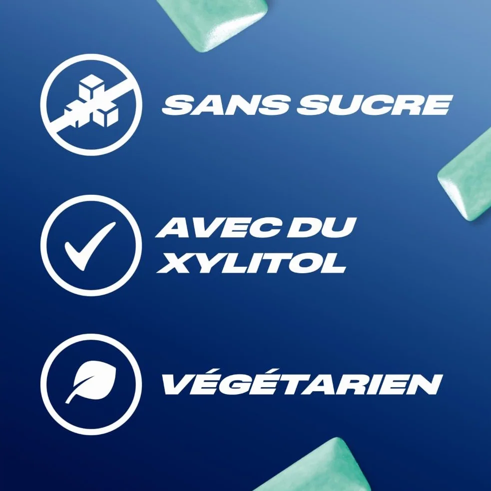 AIRWAVES Chewing Gum Sans Sucre Goût Menthol Eucalyptus Longue Durée 5 Paquets 10 Dragées 70g