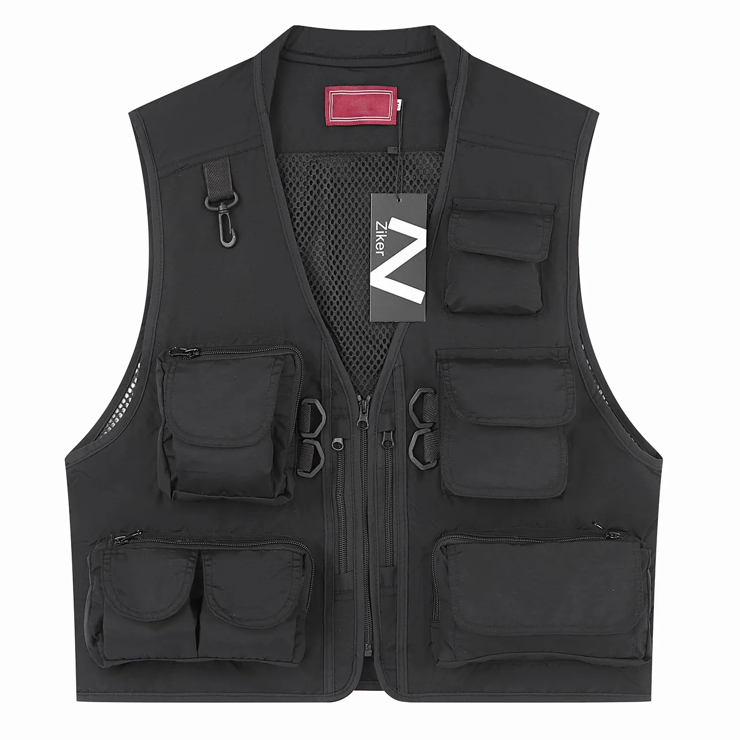 Ziker Gilet de pêche en maille respirante pour femme avec poches