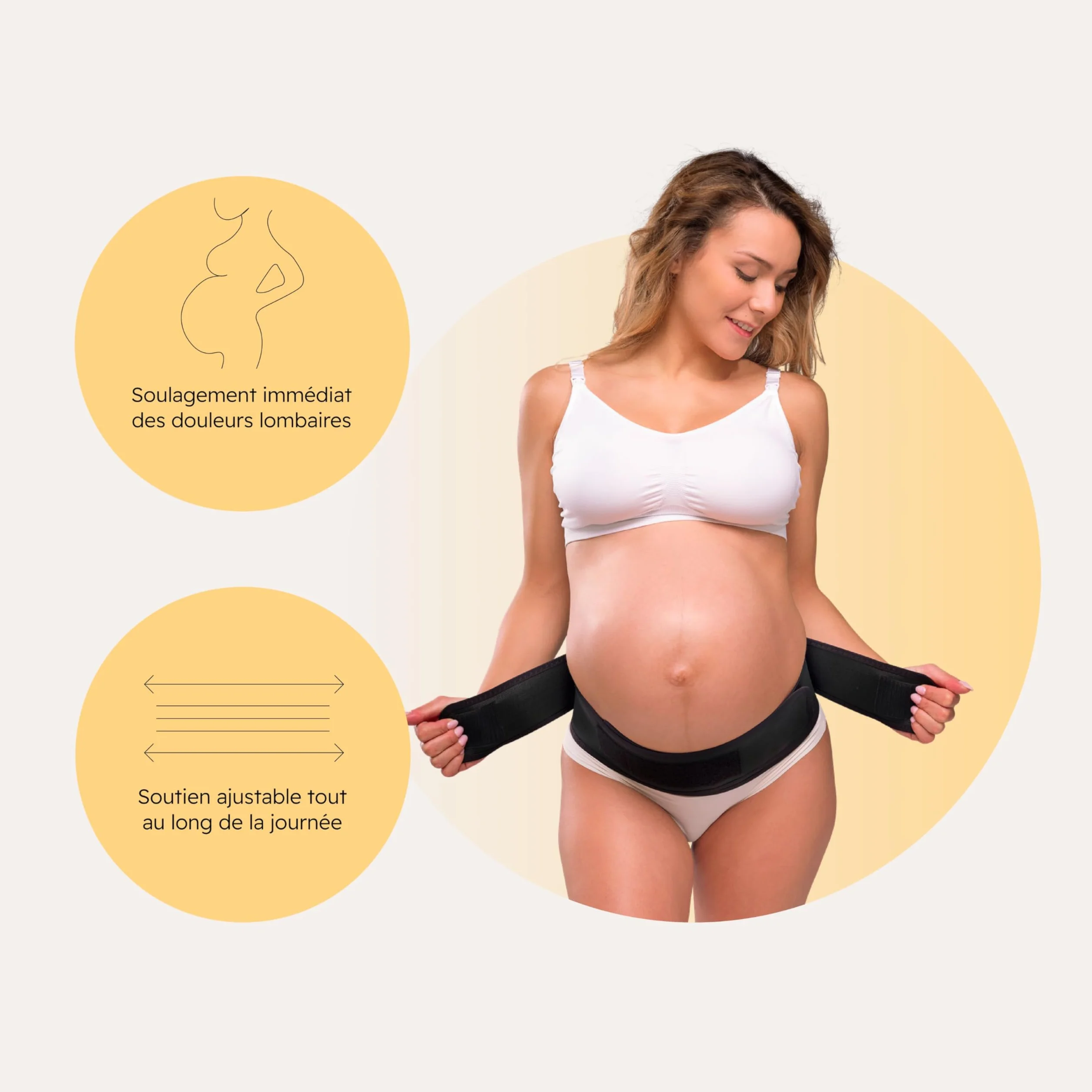 Carriwell Ceinture de Grossesse Réglable Soutien Abdominal Confort Dos Taille S/M