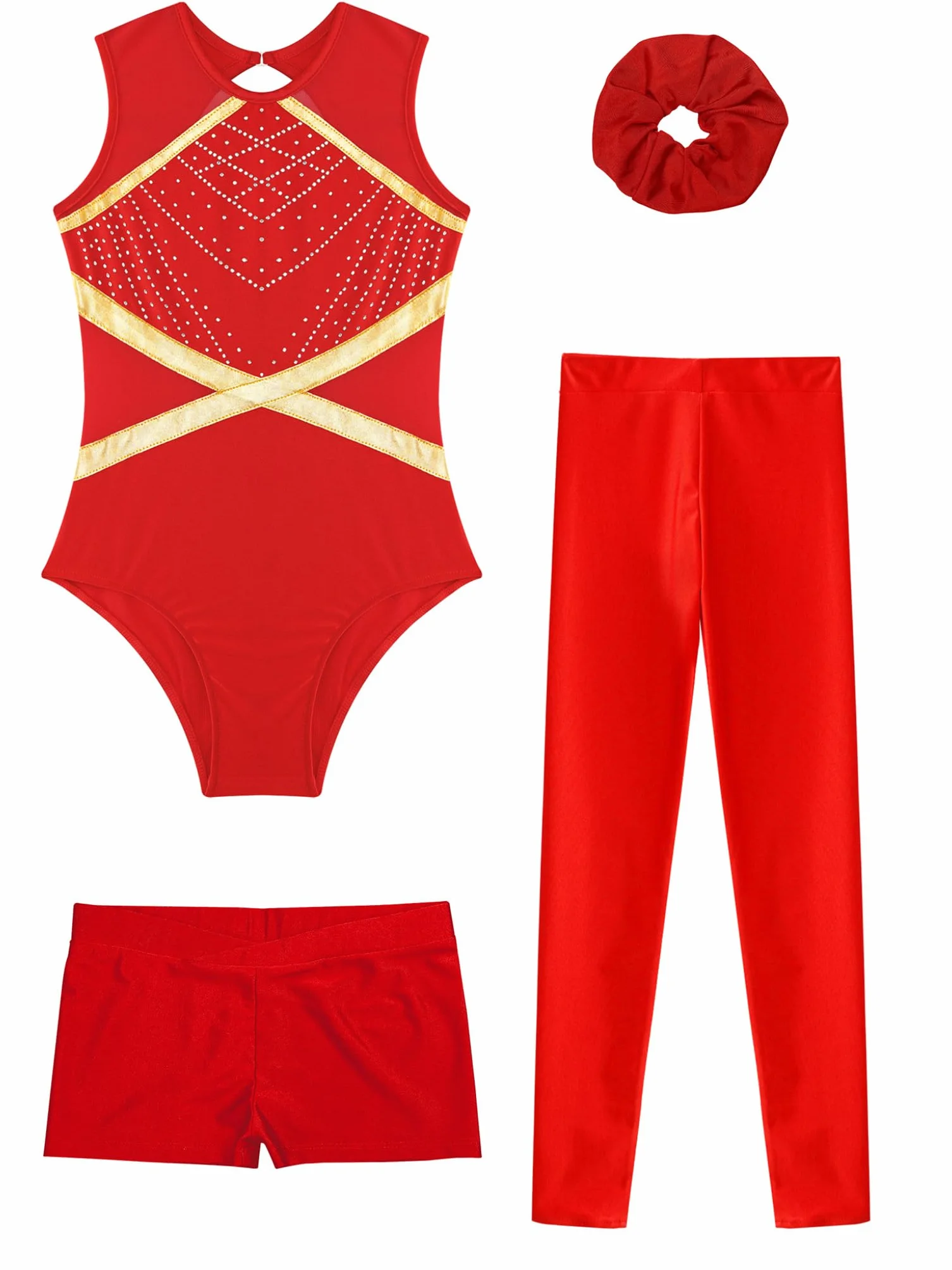 Justaucorps Gymnastique Fille Sans Manches Patinage Body 5-16 Ans