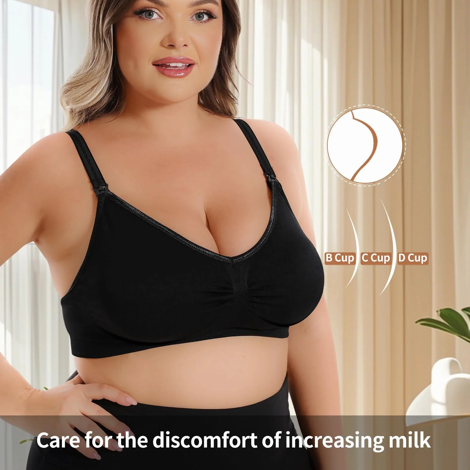 Lot de 3 Soutien-Gorge Allaitement Femme, Brassiere Maternité sans Armature Réglable Nursing Bra avec Rallonges