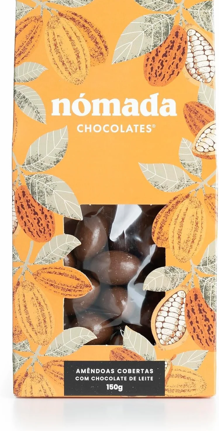 Amandes enrobées de Chocolat au Lait – 150g – Amandes Revetues de Chocolat au Lait – Texture Croquante et Fondante – Produit Gourmet d’Origine Portugaise