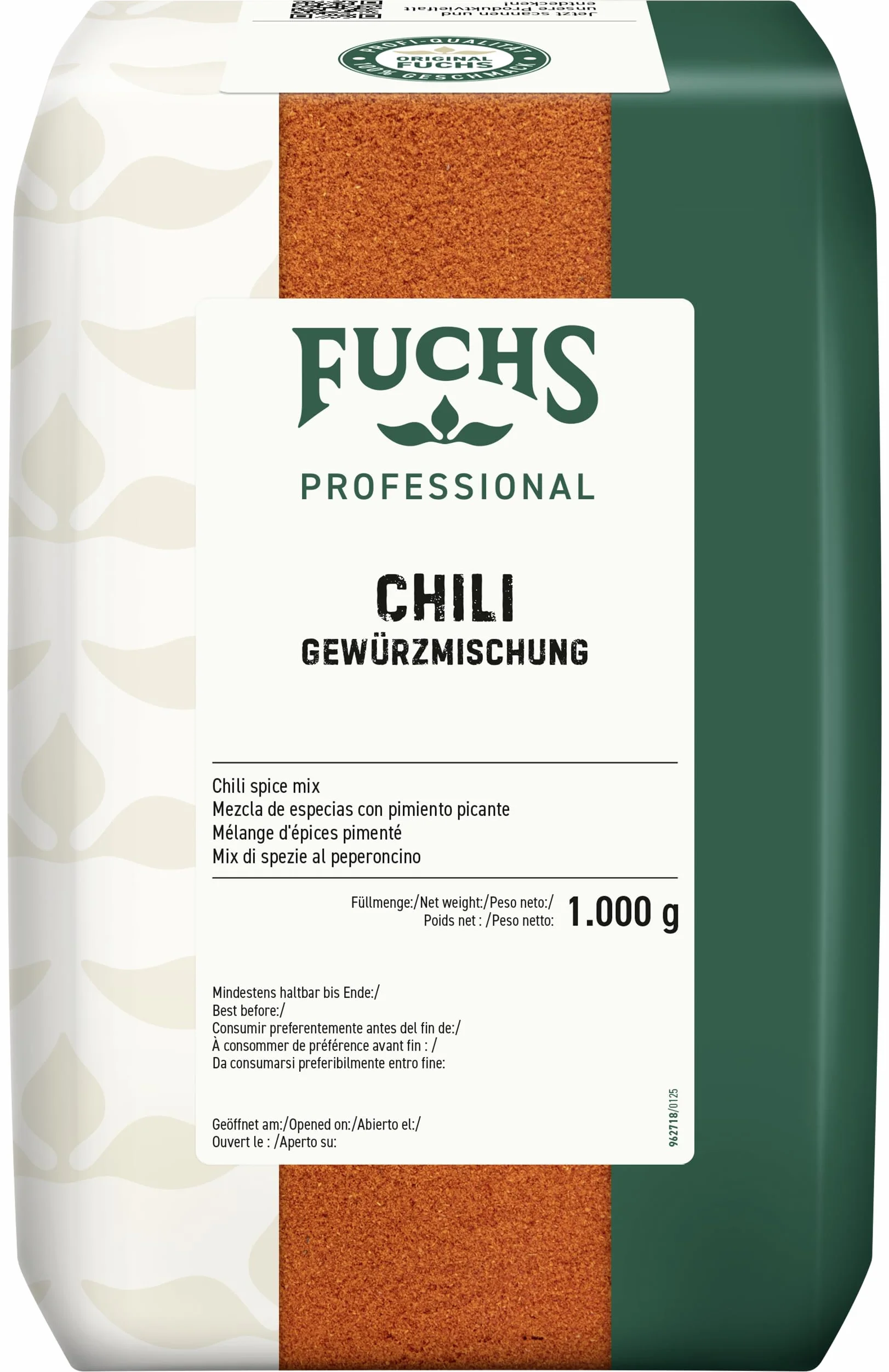 Fuchs Professional - Mélange d'épices pimenté | 1 kg | Pour les plats ardents tels que le chili à la carne | Qualité professionnelle pour les gros consommateurs