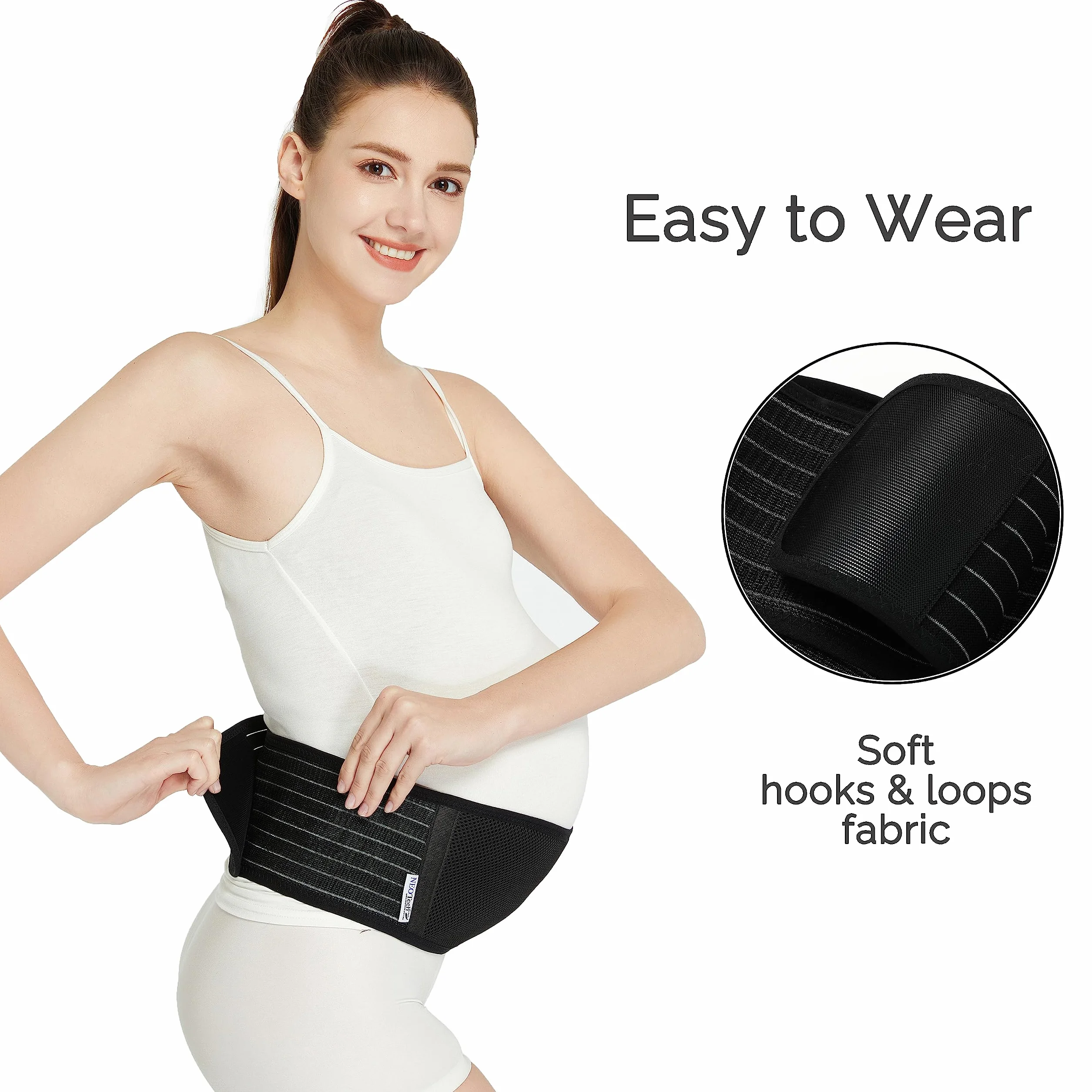 NEOtech Care Ceinture de grossesse bandeau maintien ventre soutien abdominal Noire