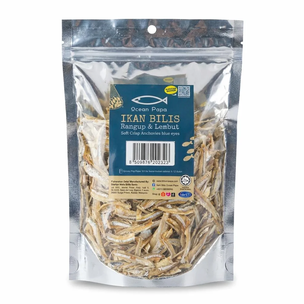 Ikan Bilis Anchois Séchés Croustillants & Tendres - Qualité Premium pour Cuisine Asiatique - 180g