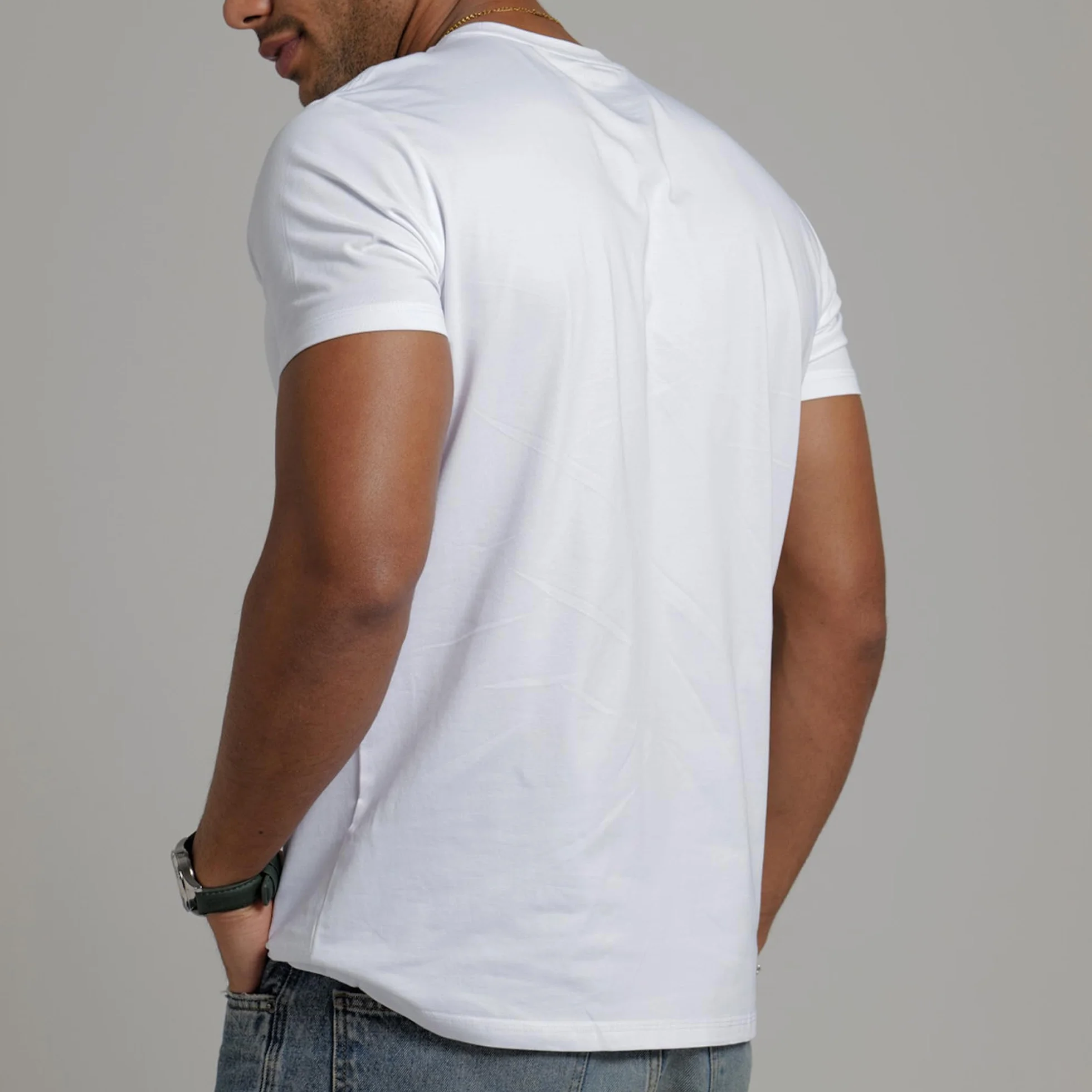 T-Shirt Homme Col Rond Coton Doux Respirant sans Étiquette S à 4XL