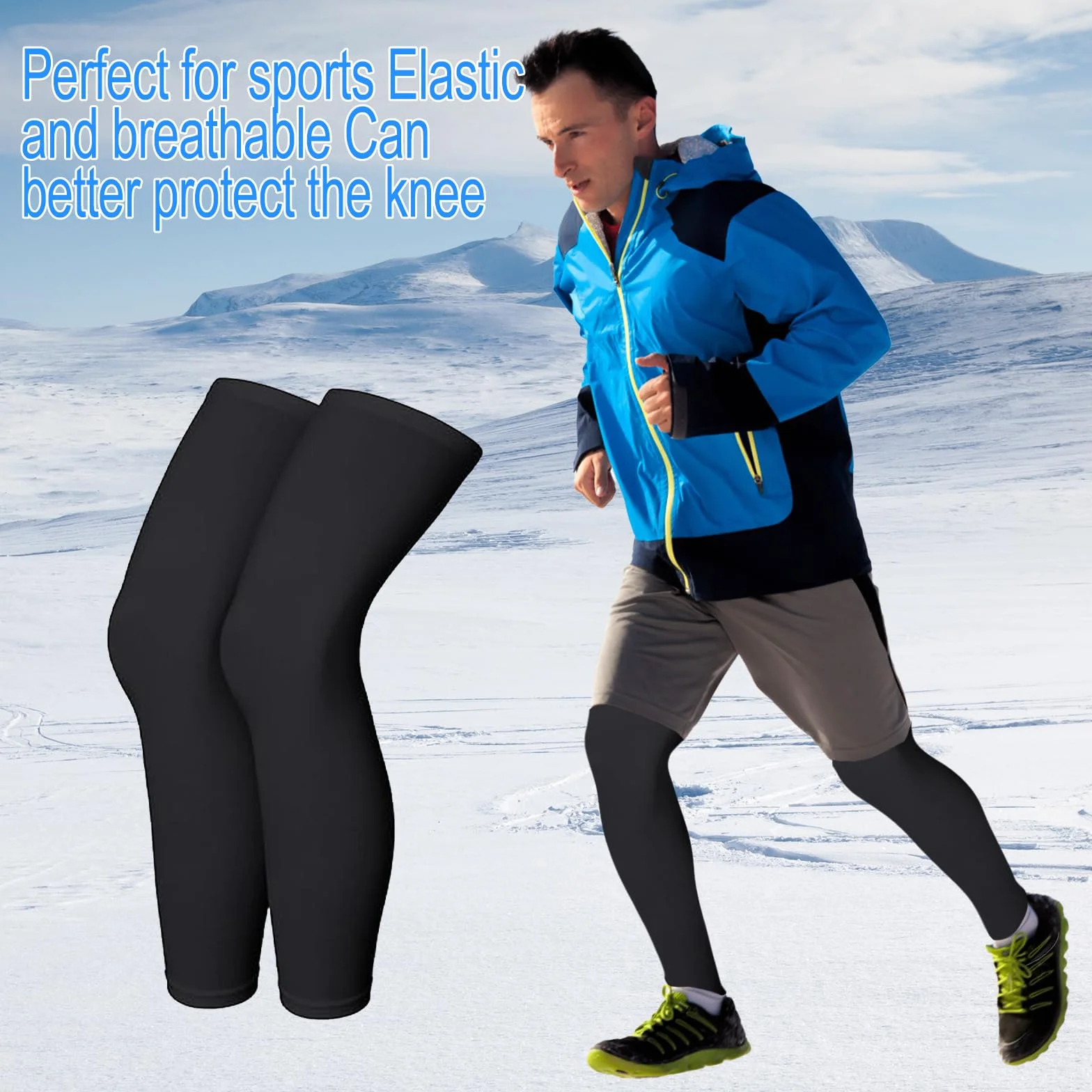 Manches de Compression de Jambes, Manchon de Jambe Chauds pour Sport Course, Jogging, Vélo