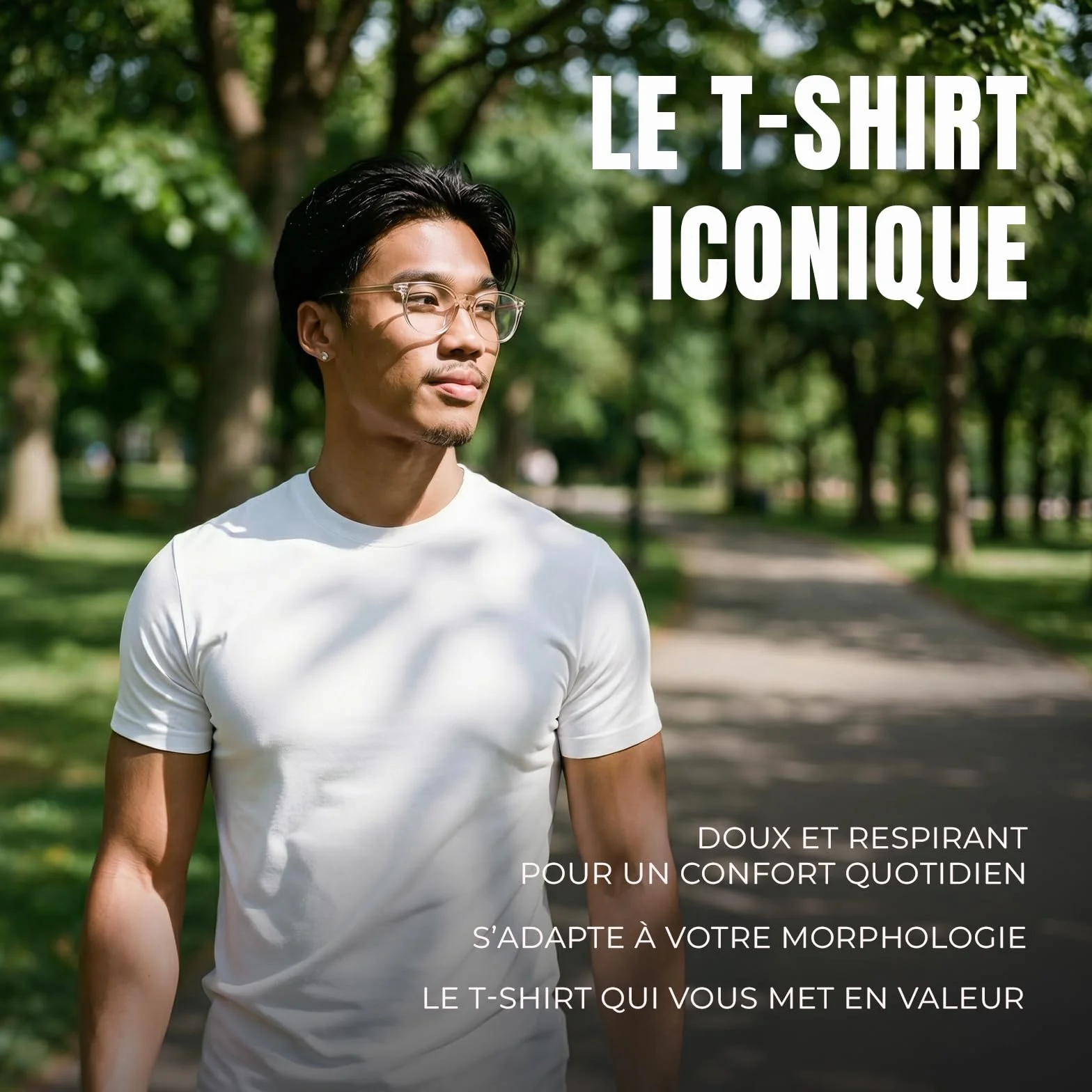 T-Shirt Homme Col Rond Coton Doux Respirant sans Étiquette S à 4XL