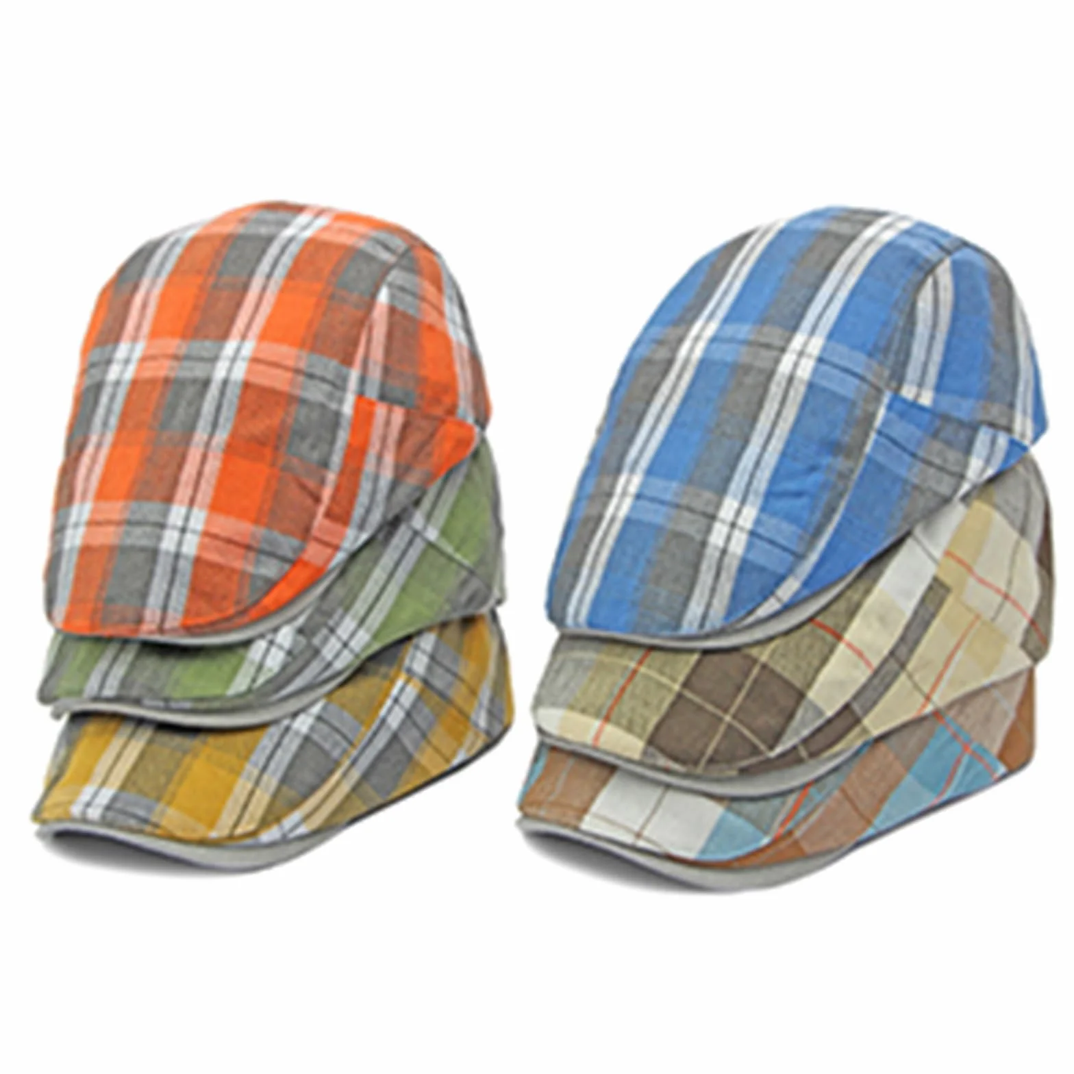 meioro Chapeau Newsboy Rayé à Carreaux Cabbie Beret Ivy Flat Cap Adjustable