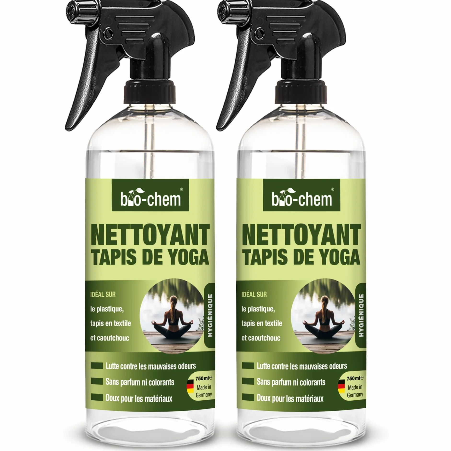 Bio-Chem - Produit nettoyant pour tapis de sport - Nettoyant tapis yoga fitness sport maison anti odeurs - Yoga accessoires de nettoyage tapis sport fitness