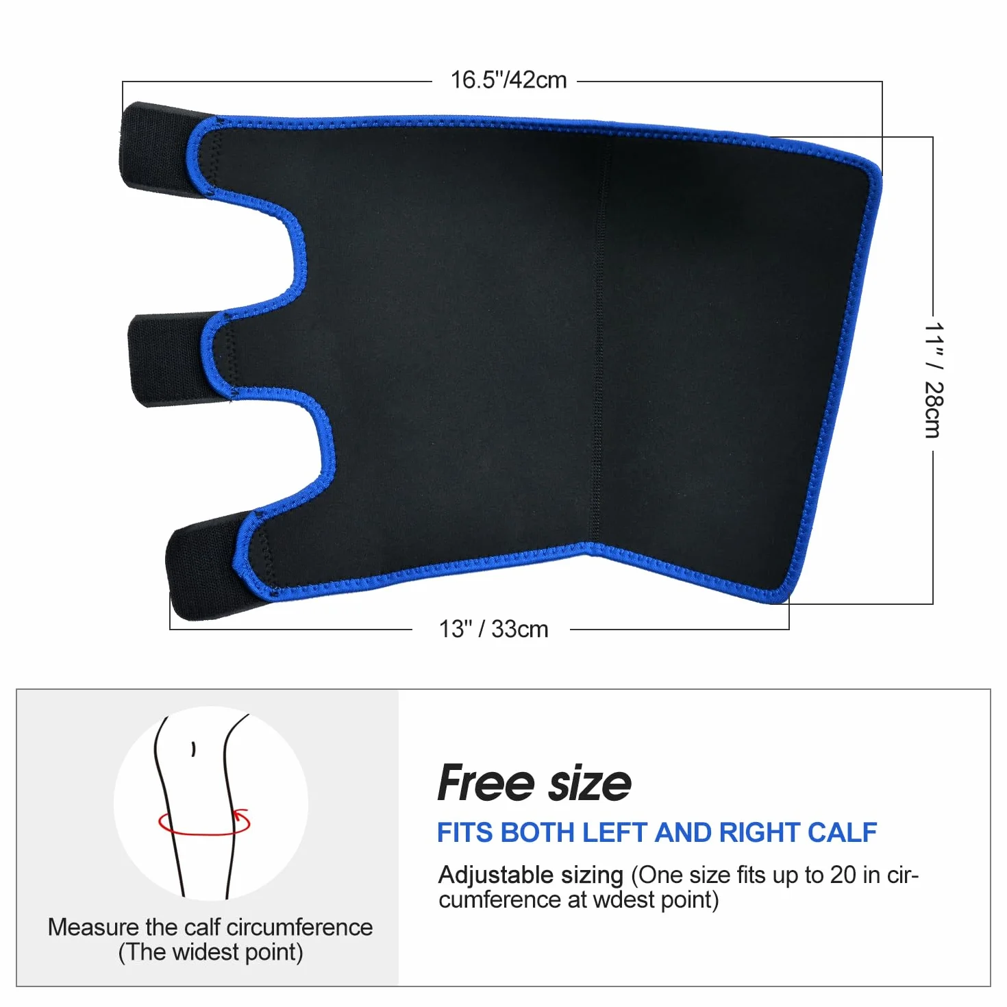 Odoland Bandage Compression Mollet Réglable Graduée Protection Musculaire Trail Triathlon Taille Unique