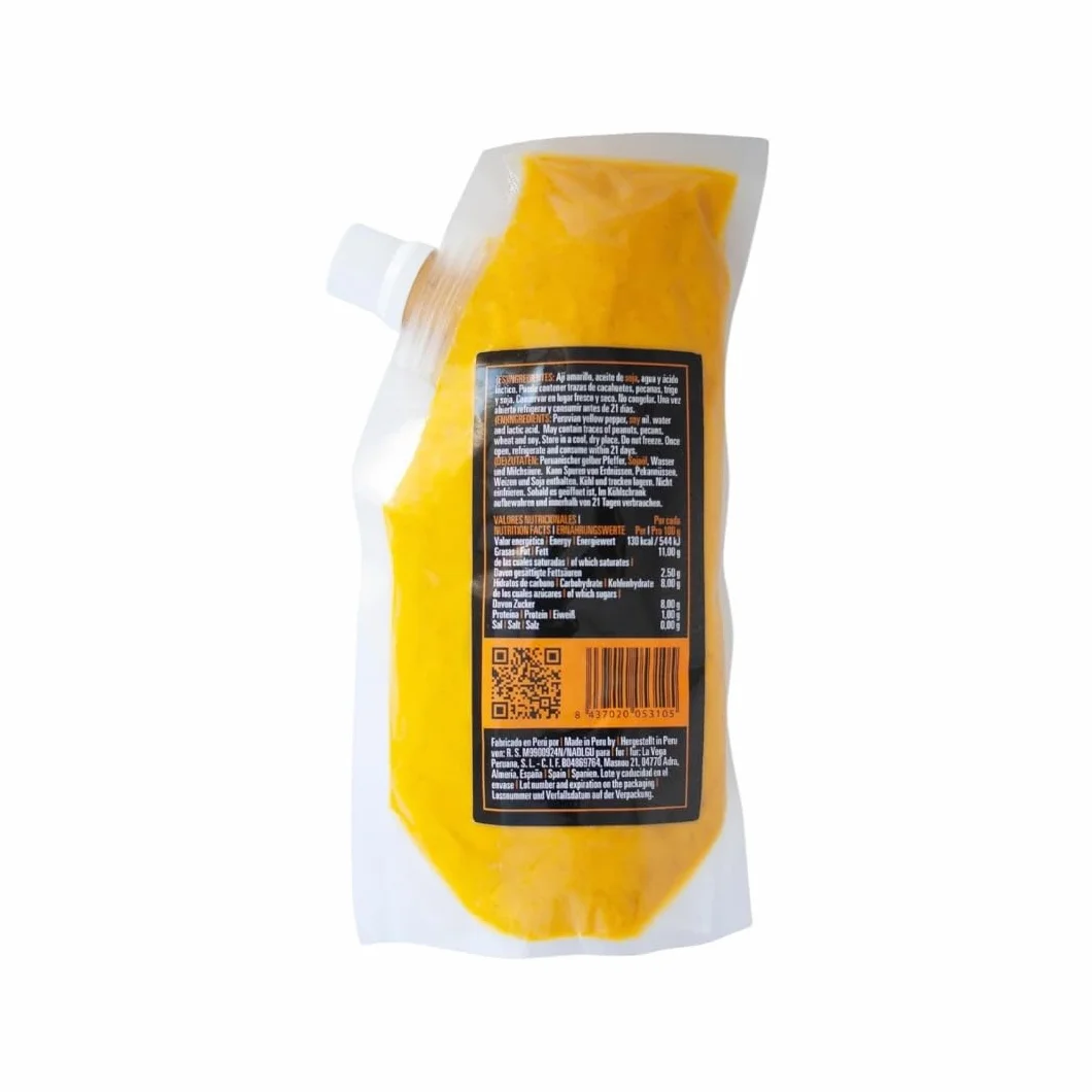 Pâte à base de piment jaune sans piquant. La Sarita - 200 g - L'ingrédient fondamental de la cuisine péruvienne. Profitez du vrai et authentique goût du piment jaune péruvien. Prêt à l'emploi.