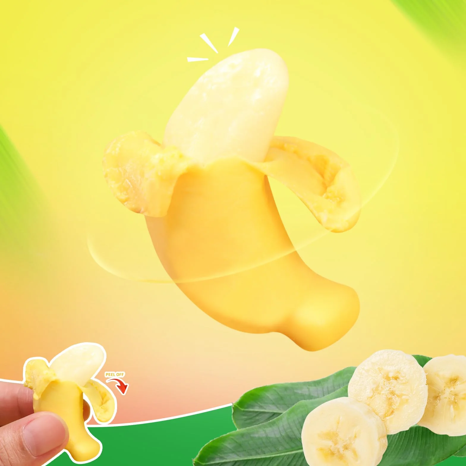 AMOS Peelerz Bonbons Gommeuse, Pâques Banana Banane Pelable 3D Bonbon Candy, Jus Fruits Véritables Fabriqués Bonbon Gommeuse Pour Célébrer Fête - Emballage Boîte 240G (Banane)