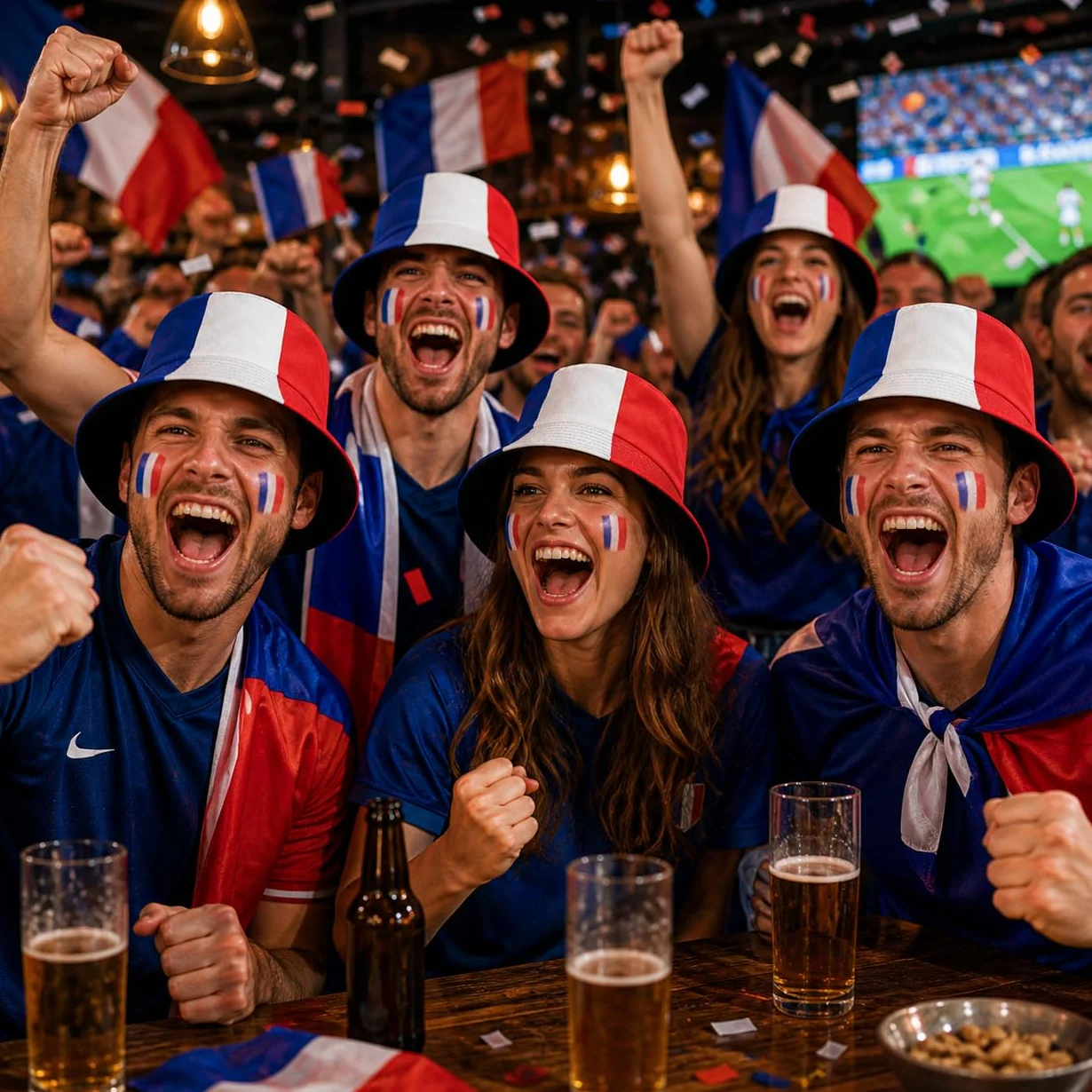YESAH Chapeau de pêcheur avec drapeau national pour fans de football
