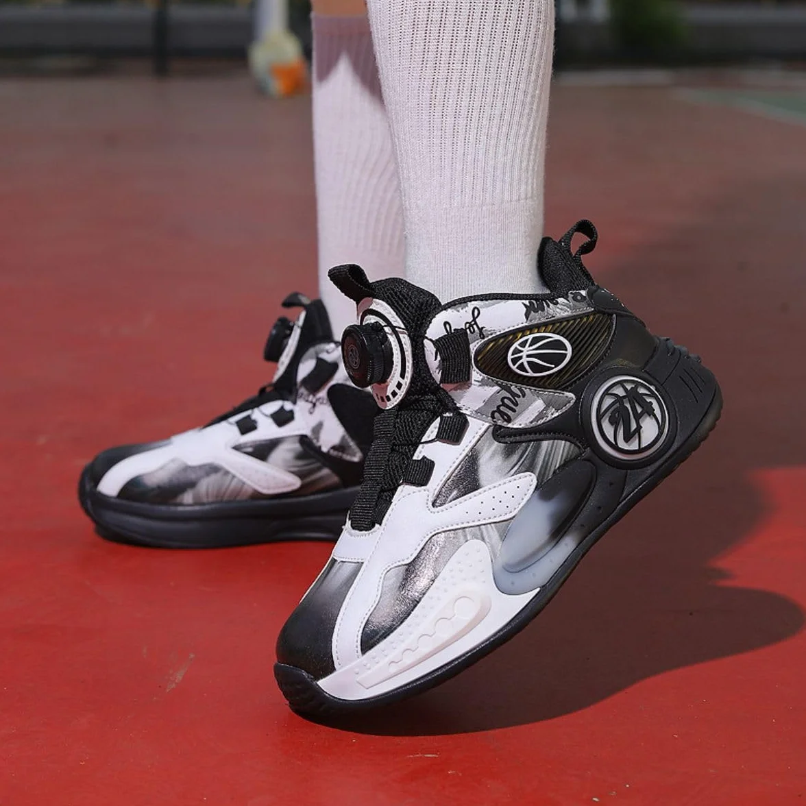 Chaussures de Basket-Ball Enfants Garçons Filles Sport Course Athlétique