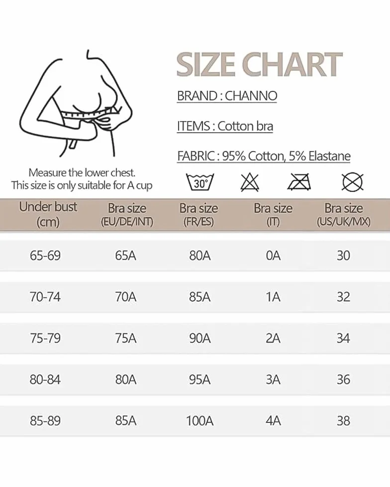 Soutien-Gorge Basique en Coton sans Armatures pour Fille, Bretelles Réglables, Bonnet A