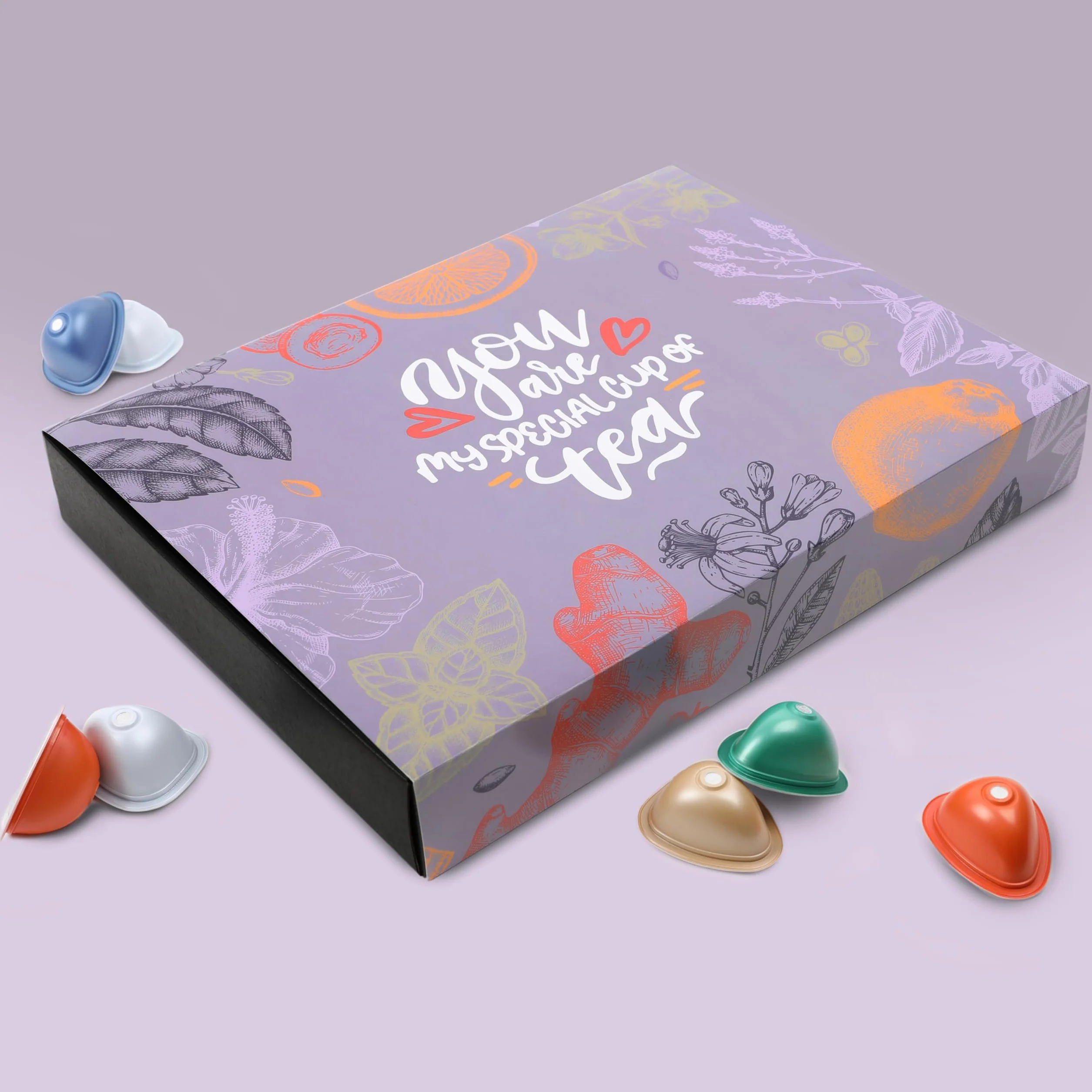 Pack de dégustation Special T avec 25 thés - sélection aléatoire de thé noir, thé vert, rooibos & thé bleu exotique Parfait pour découvrir