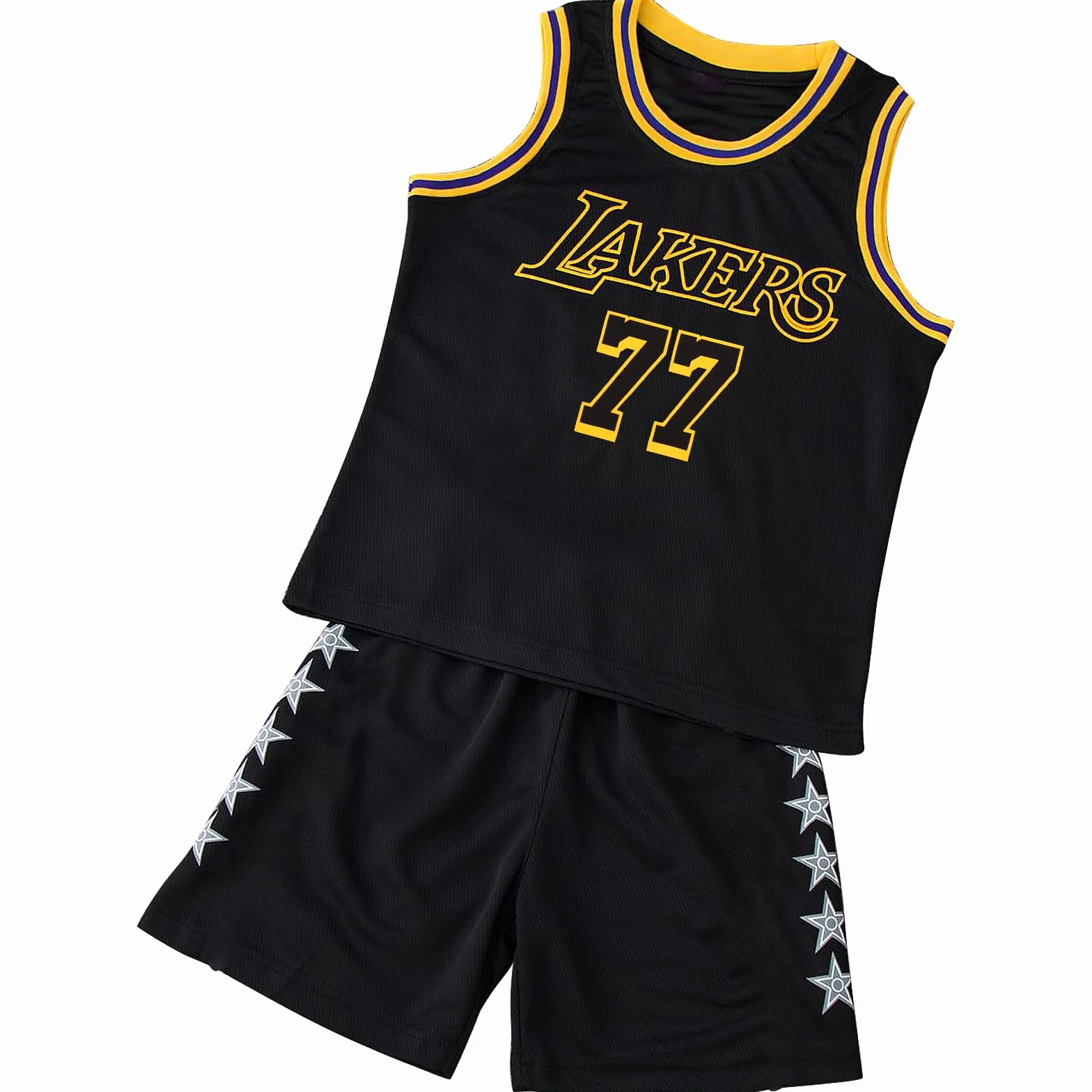 Maillot de Basket Enfant 2 Pièces Ensemble Gilet et Tenue Basketball Garçon 4-14 Ans