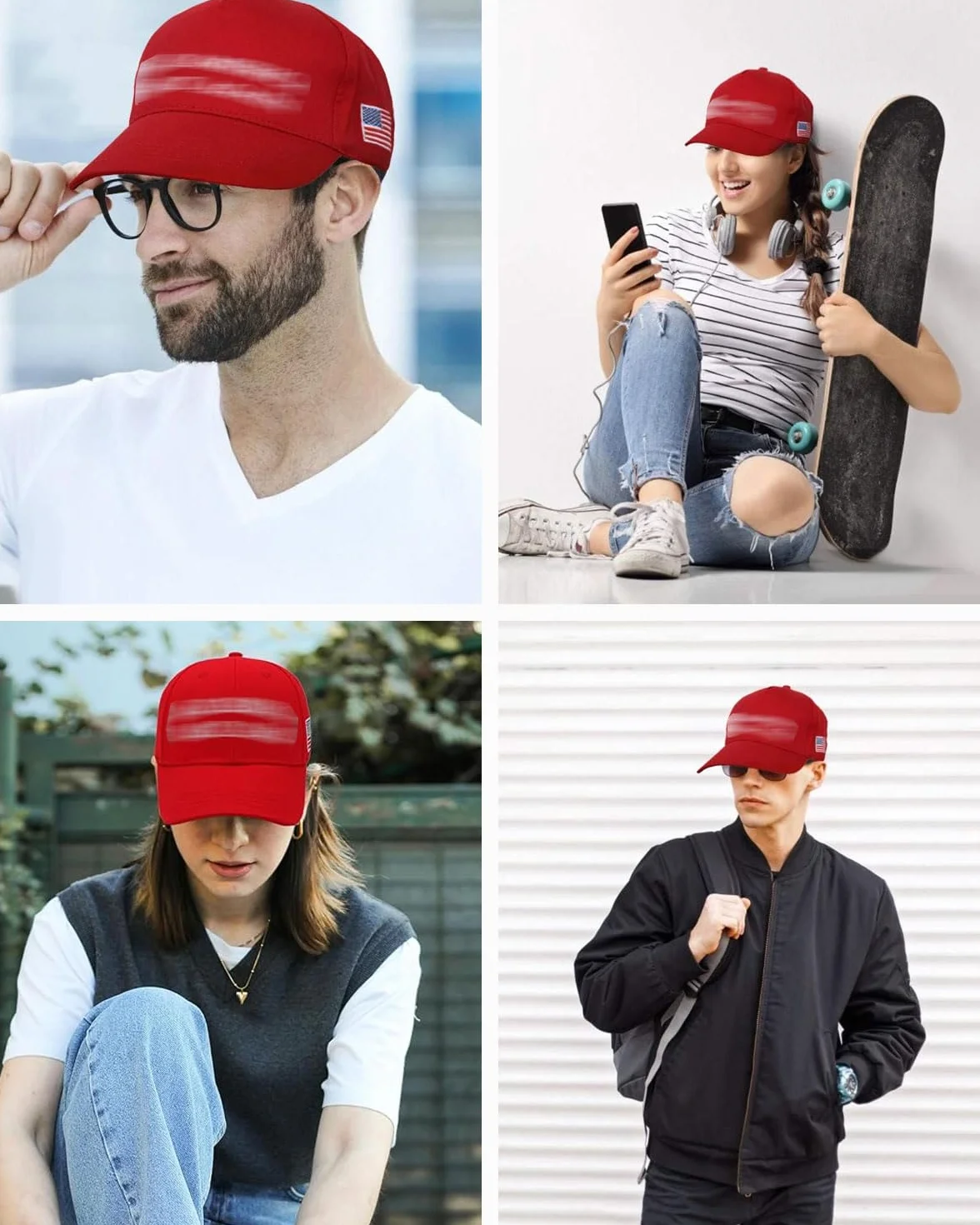 Casquette Trump 2024 MAGA Make America Great Again Baseball Hat Rouge One Size