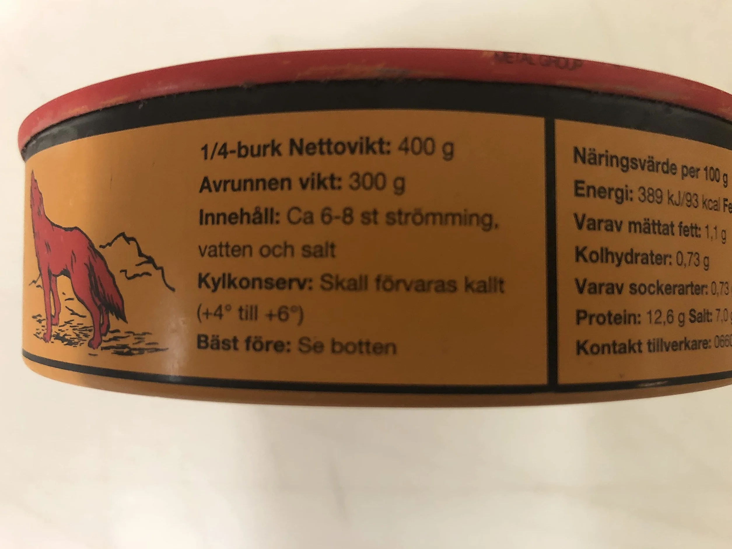 Surstromming Röda Ulven - Authentique hareng fermenté suédois - Odeur forte - 300g