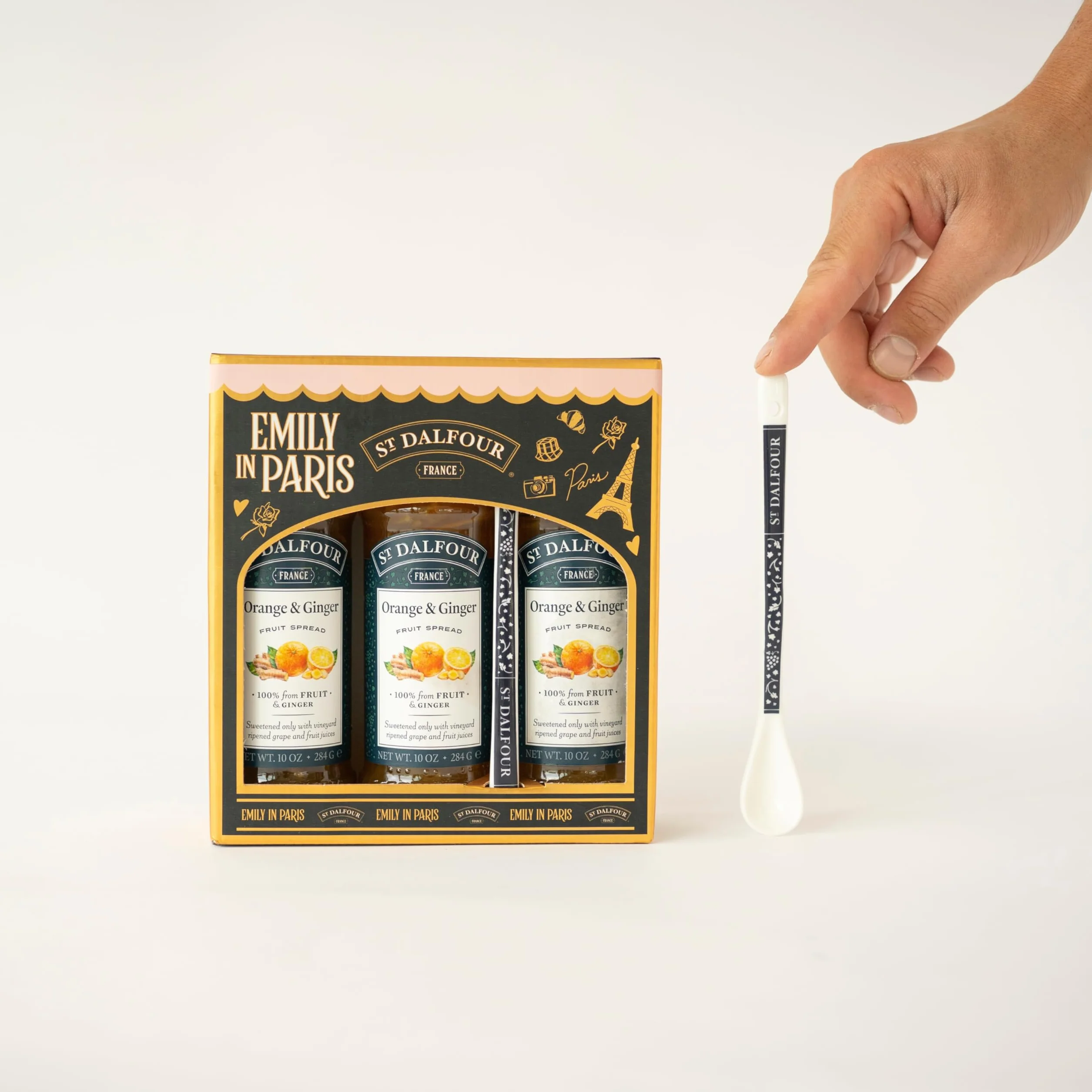 St Dalfour Emily in Paris Confiture d'orange-gingembre, 284g, Lot de 3, sans sucre ajouté, 100% fruits