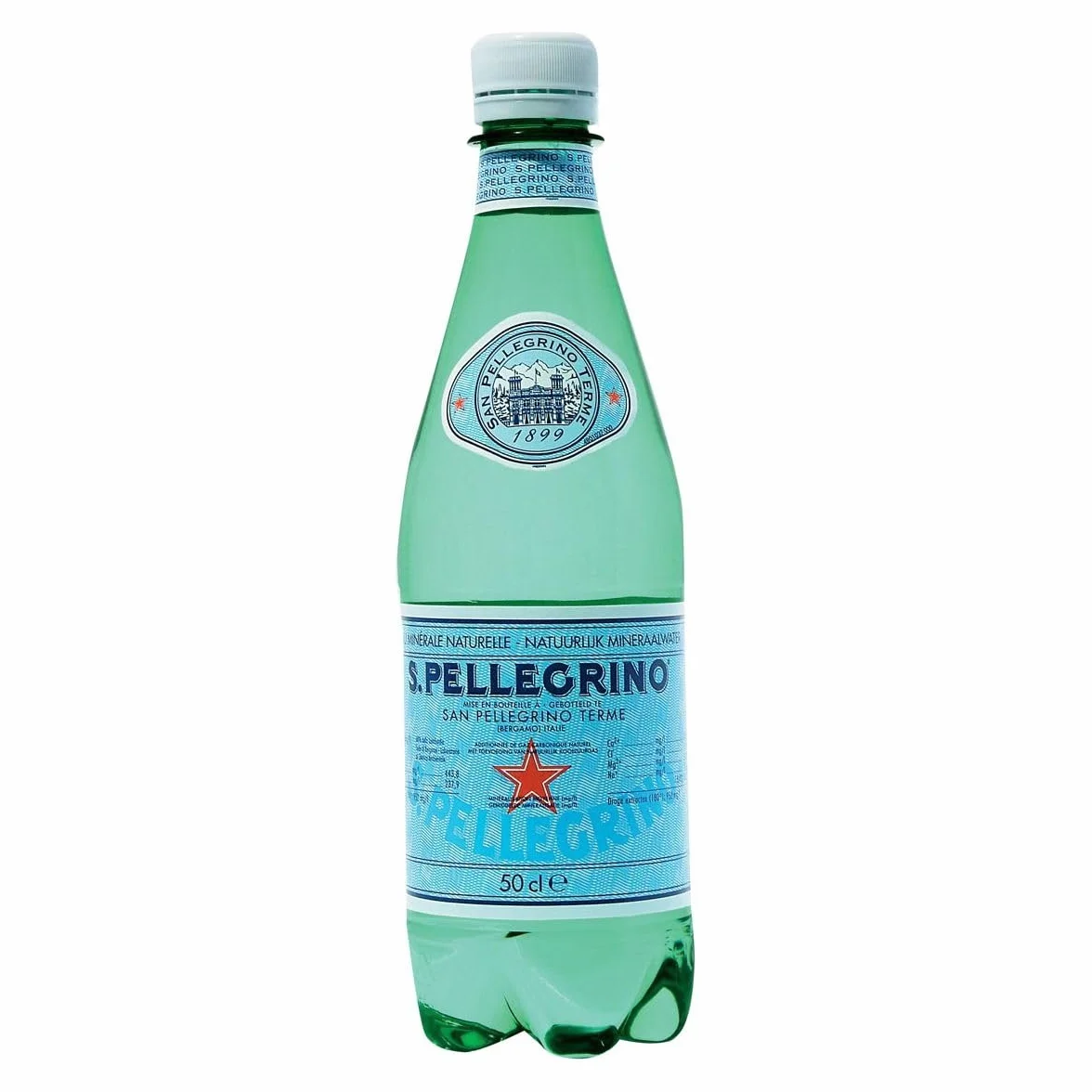 San Pellegrino Eau minérale naturelle gazeuse - Les 24 bouteilles de 50cl