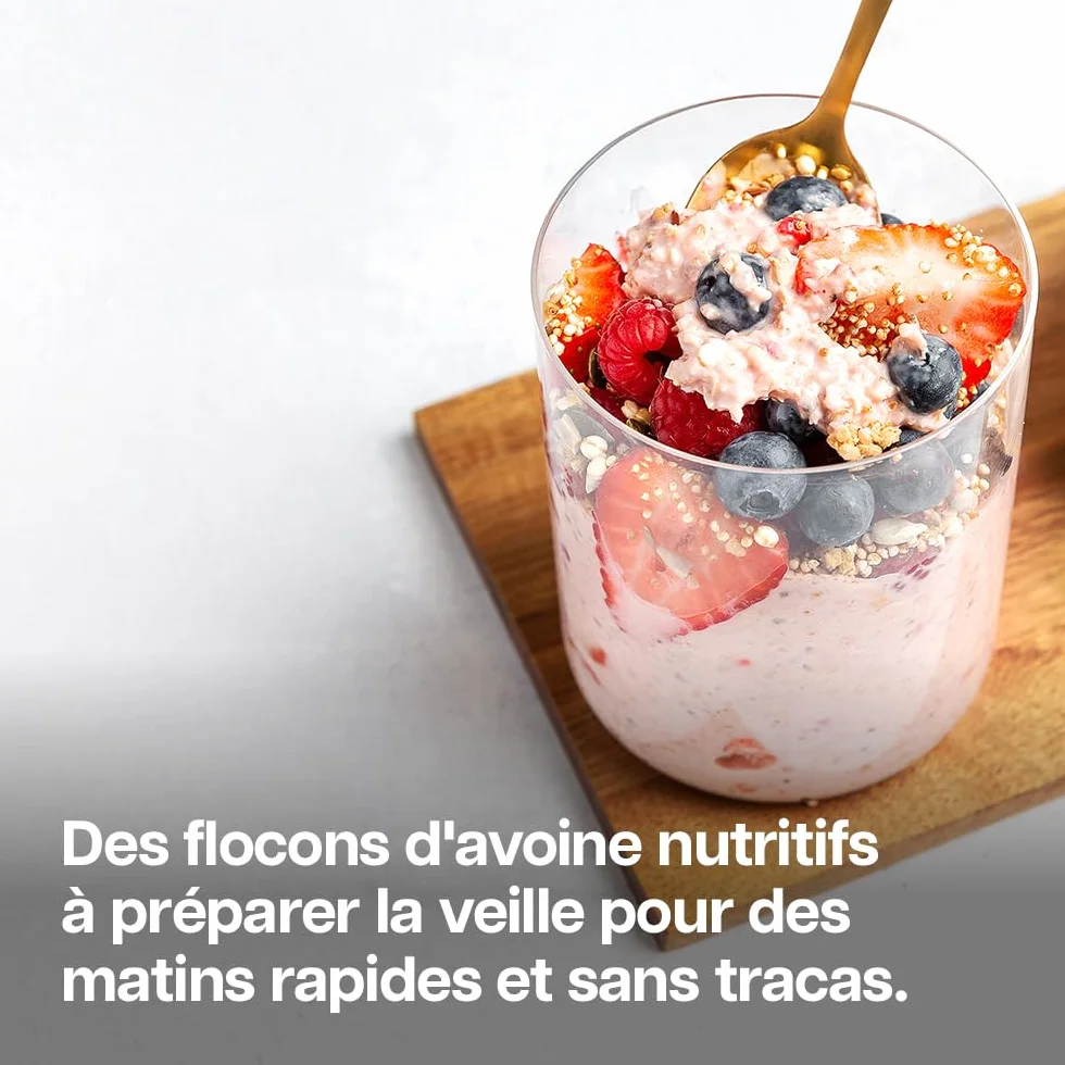 Protein Works | Overnight Oats – GOLD Innovation, Petit-Déjeuner High-Protein, Chia & Graines de Lin, Soutient Perte de Poids, Faible Sucre, Chocolat Noir Framboise, 14 Portions, 1kg
