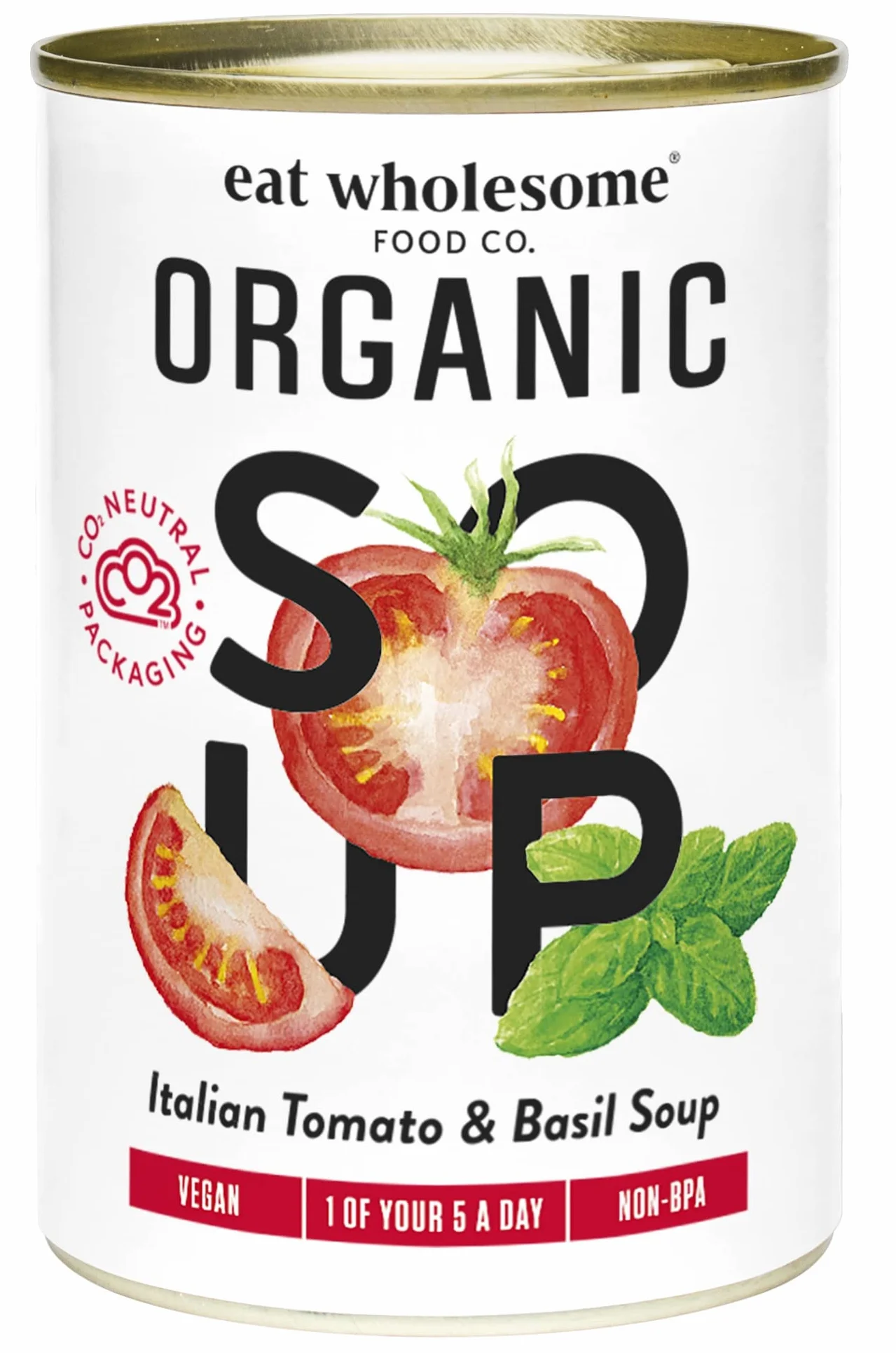 Eat Wholesome Soupe Biologique Tomate & Basilic, 400g (Paquet De 12) - 100% Ingrédients Naturels, Tomates Italiennes, Prête En 5 Minutes, Végane, Doublure Sans Bpa