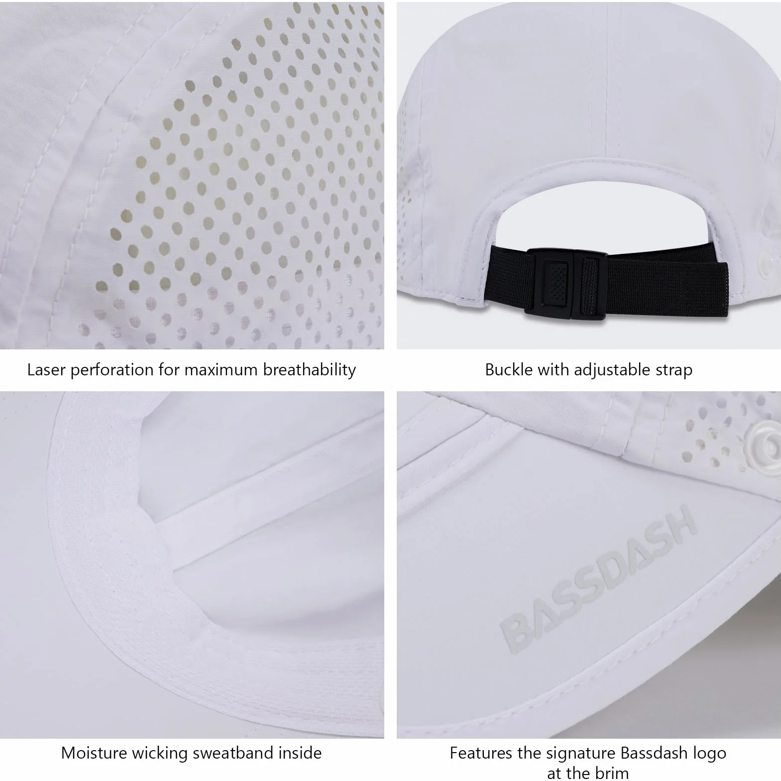 Bassdash UPF 50+ Casquette de pêche pliable avec couvre-cou amovible pour hommes et femmes