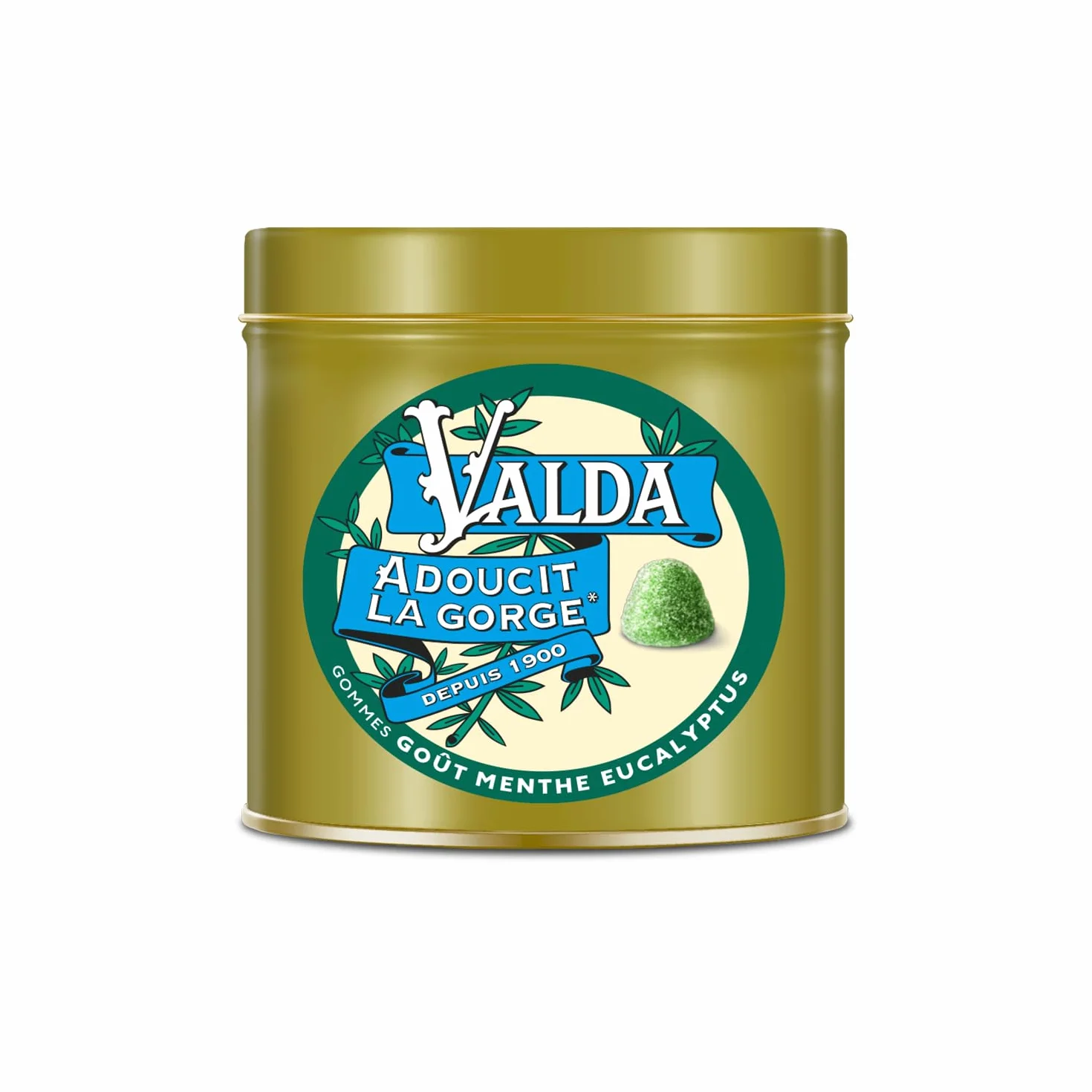 Valda Gommes Avec Sucres Goût Menthe Eucalyptus Adoucit la gorge 140 g