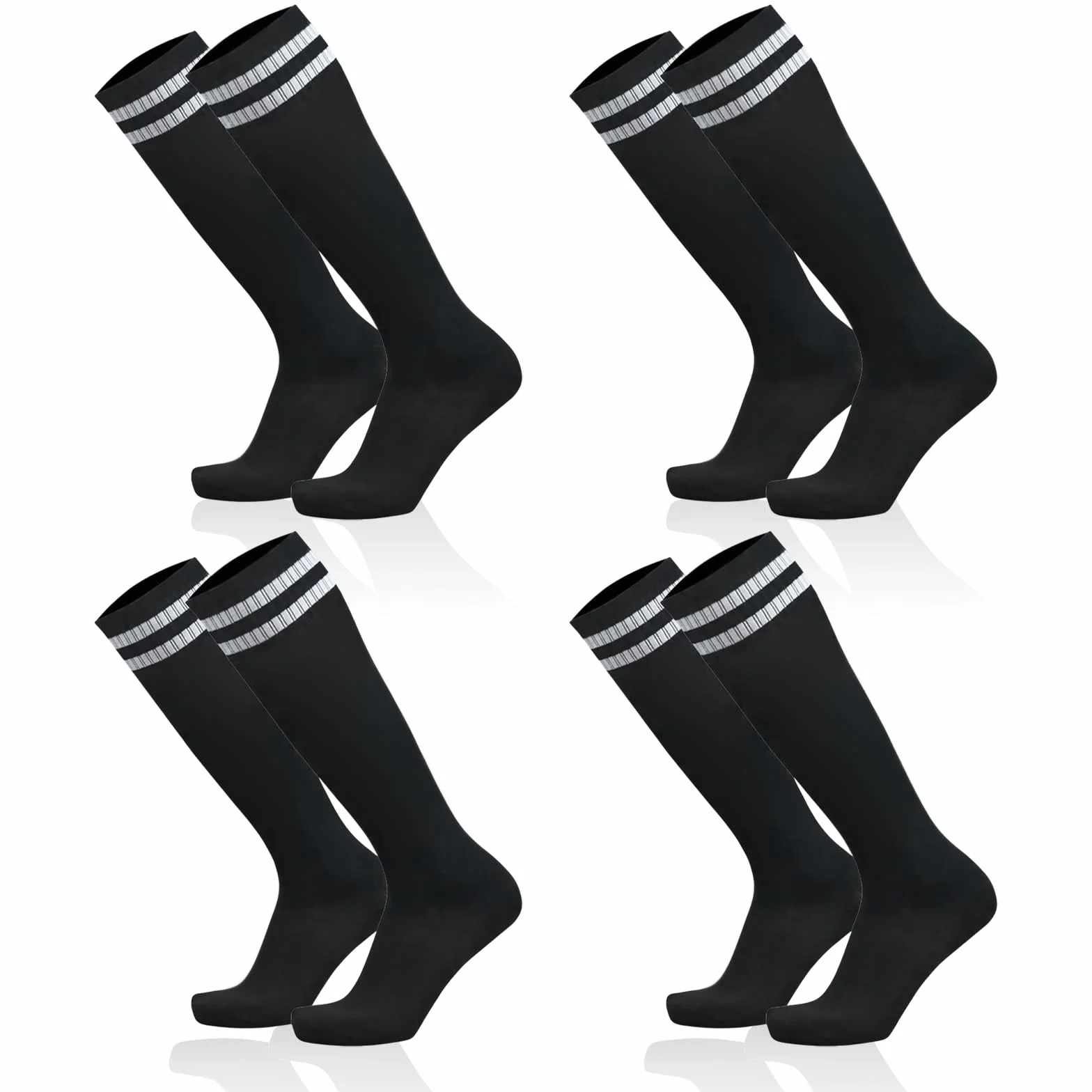 SKHAOVS Chaussettes de Football Enfant Noires Garçons Filles 5-12 Ans