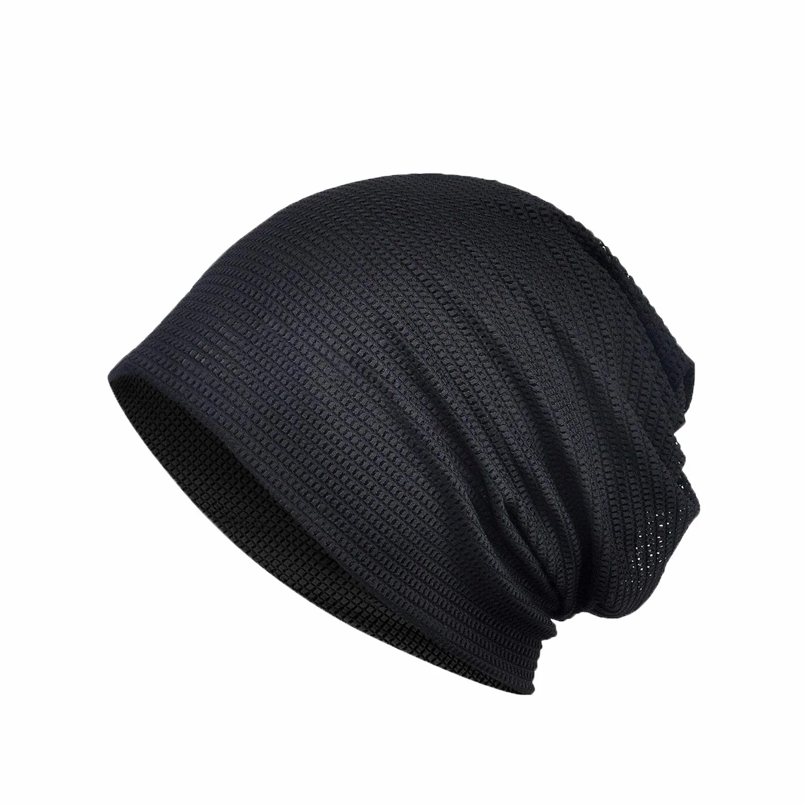 Bonnet en Jersey Fin Été Maille Respirante Élastique Long Slouch Homme Femme Beanie