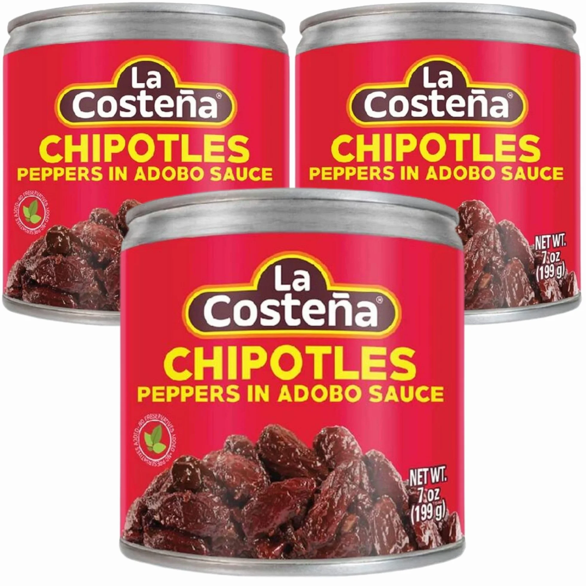 Paquet La Costena de 3 x Piments Chipotles La Costena dans la Sauce Adobo 199g
