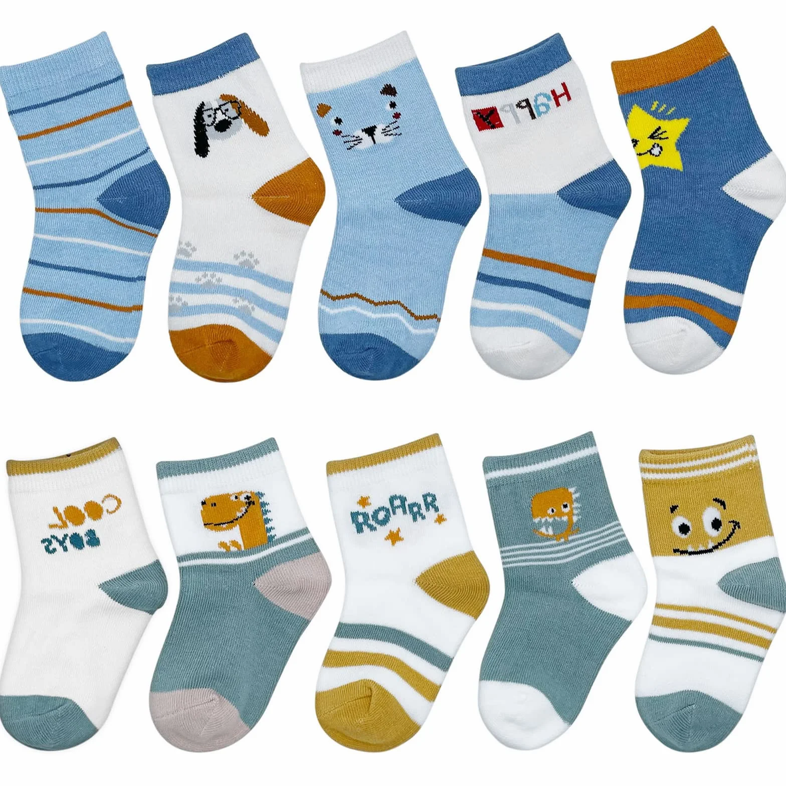 Chaussettes Bébé Coton 10 Paires Enfant Garçons Filles Dessin Animé Printemps Automne Hiver